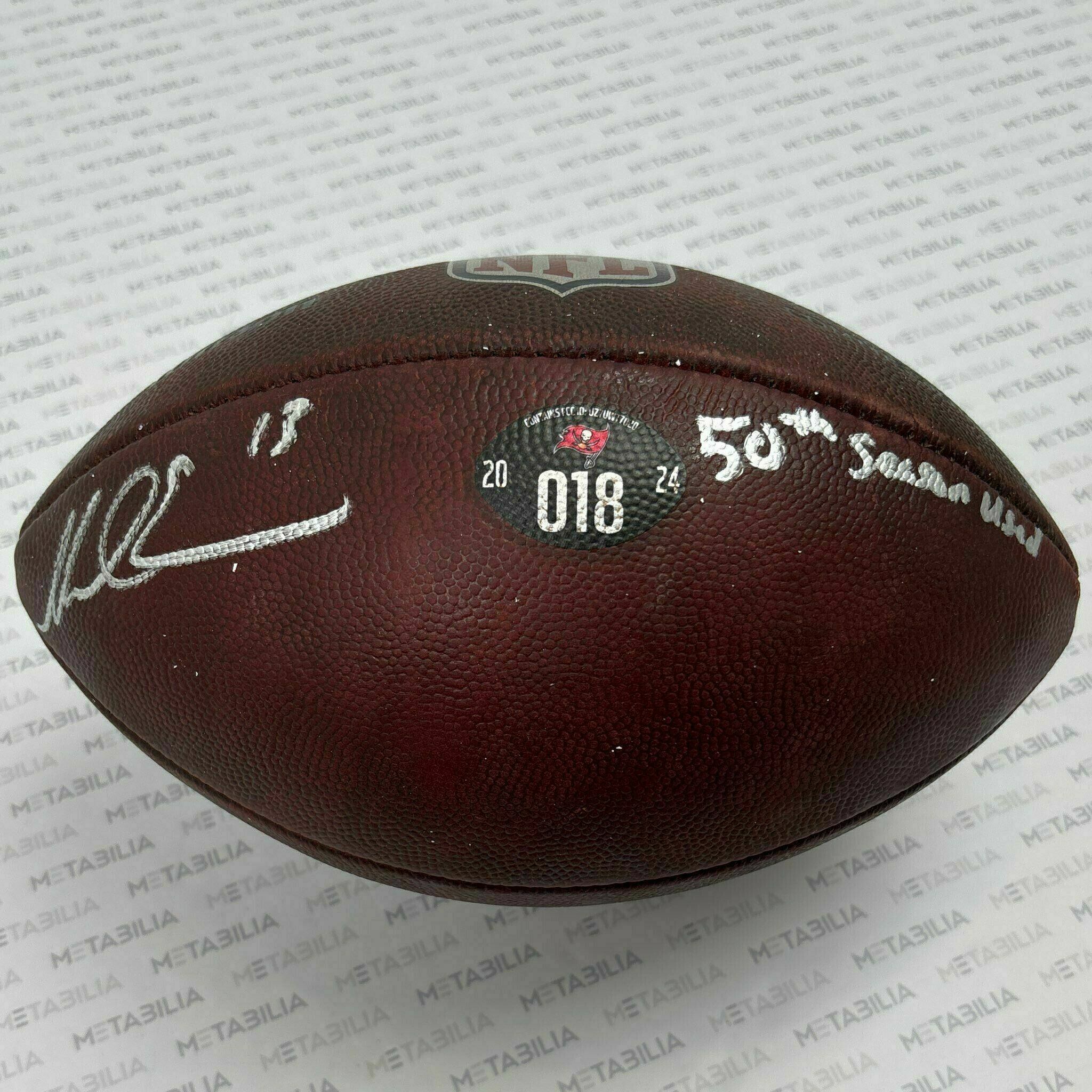 #13 Mike Evans Signed & Inscribed 2025 Season-Used Ball #018
