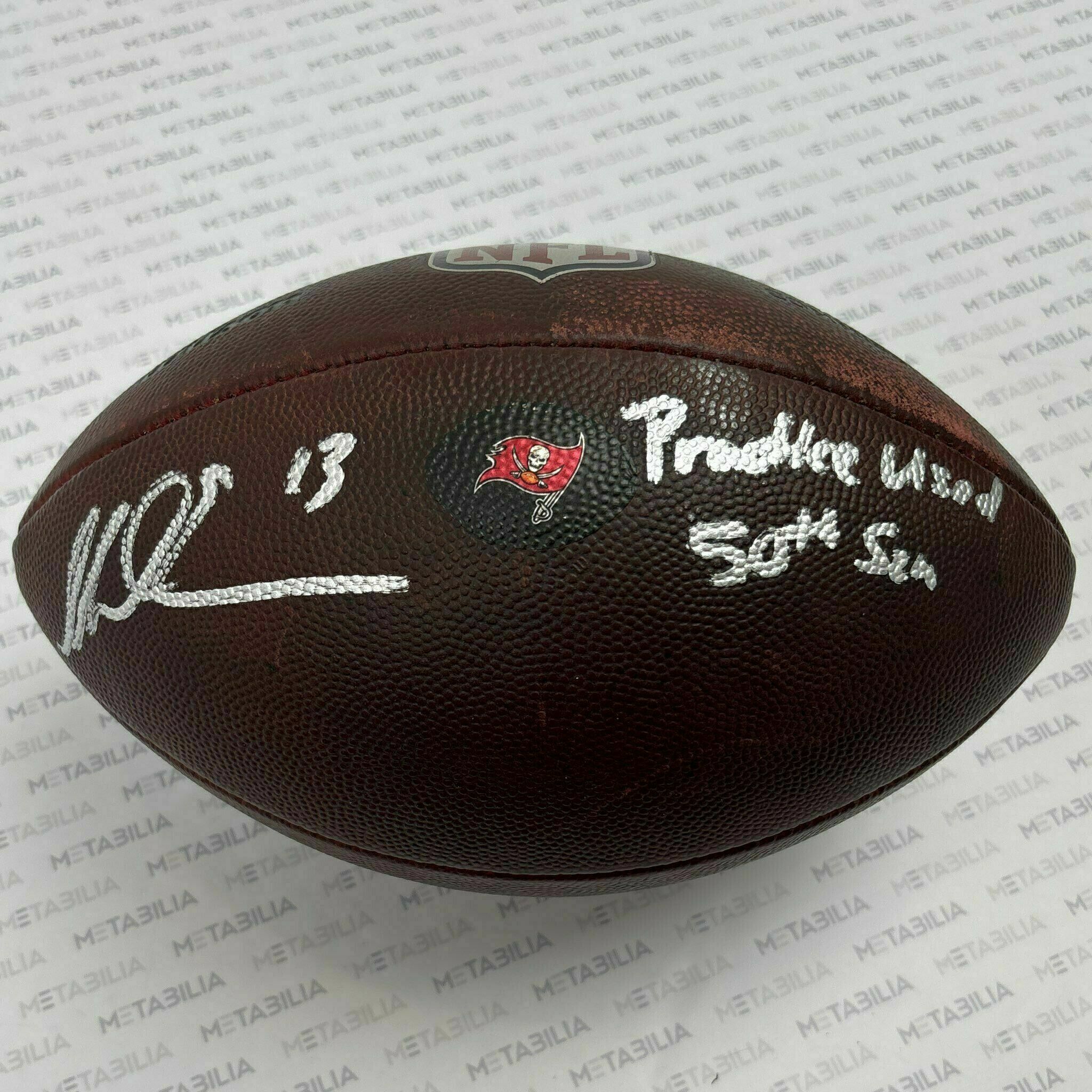 #13 Mike Evans Signed & Inscribed Practice-Used Ball 2025 Season