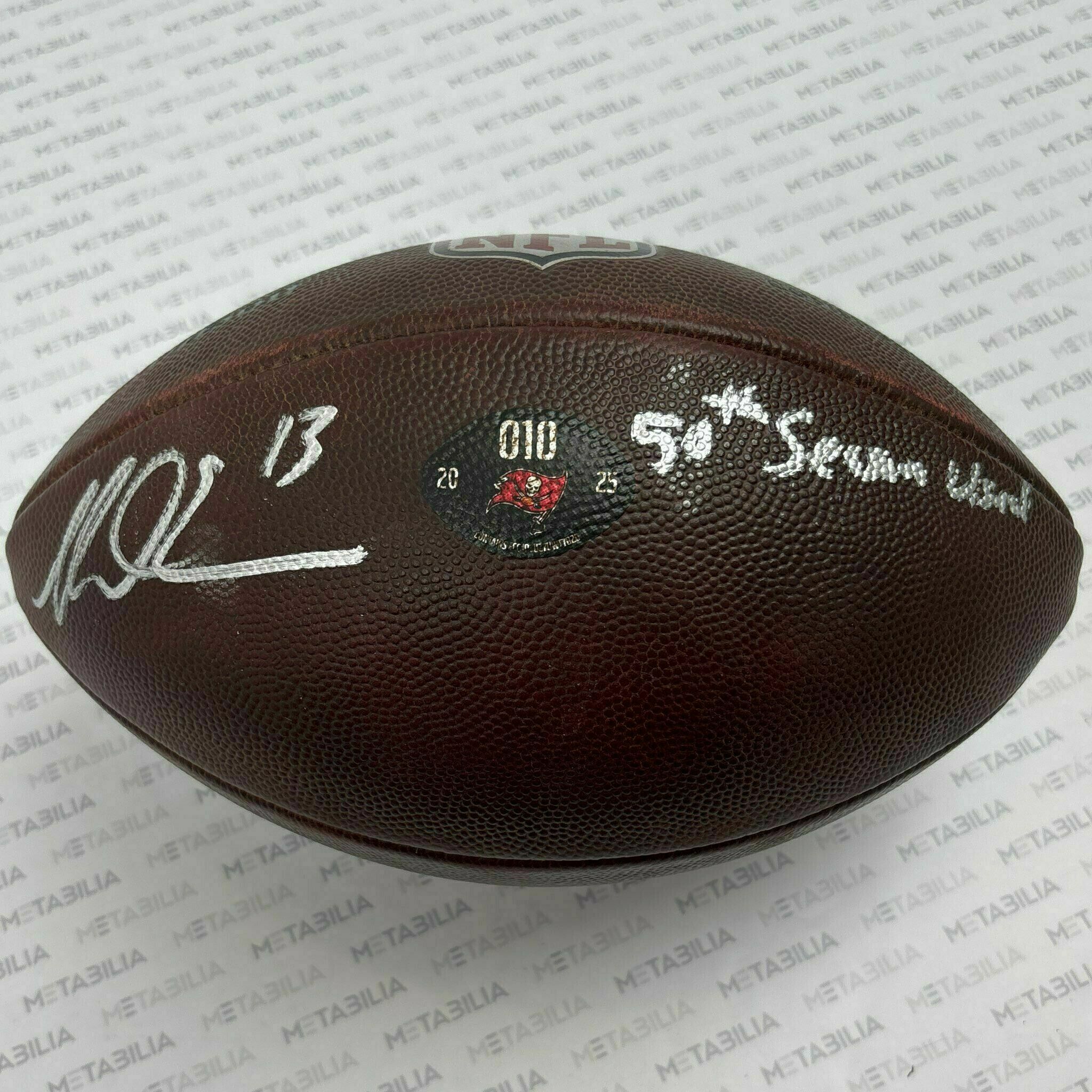 #13 Mike Evans Signed & Inscribed 2025 Season-Used Ball #010