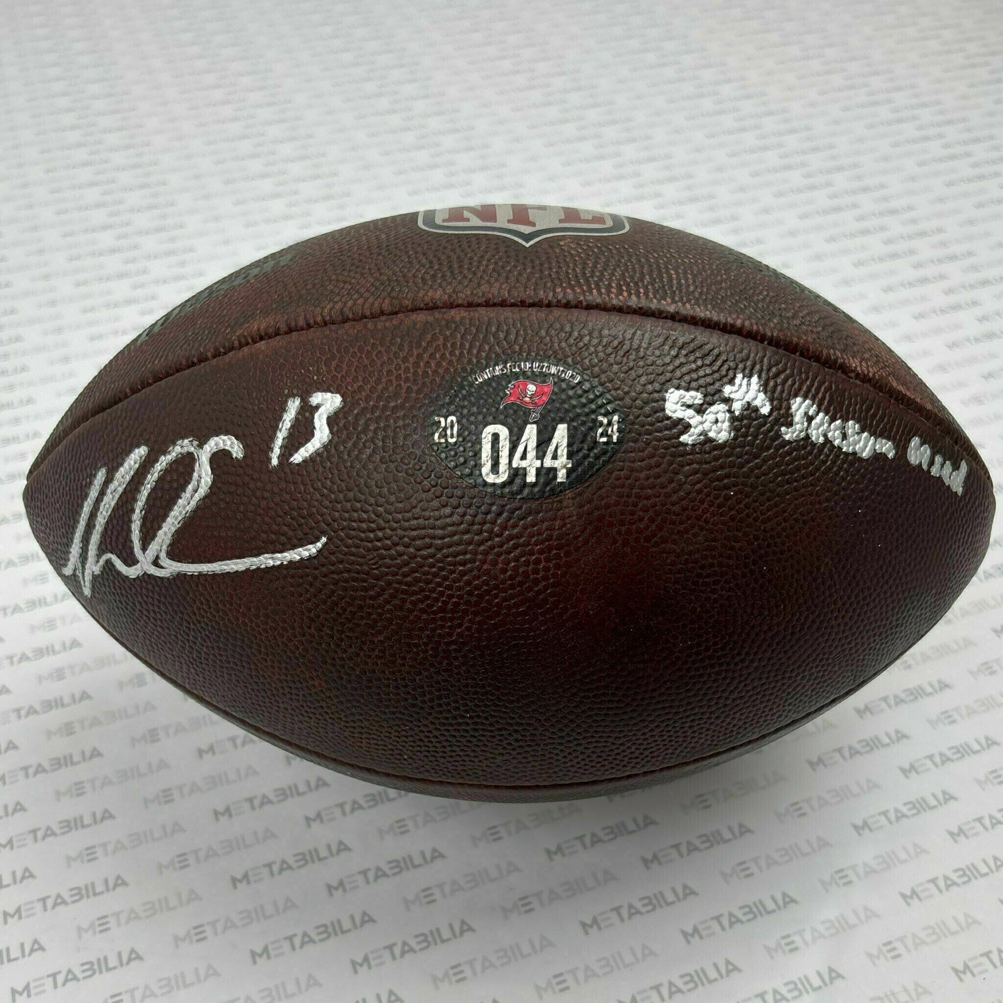 #13 Mike Evans Signed & Inscribed 2025 Season-Used Ball #044