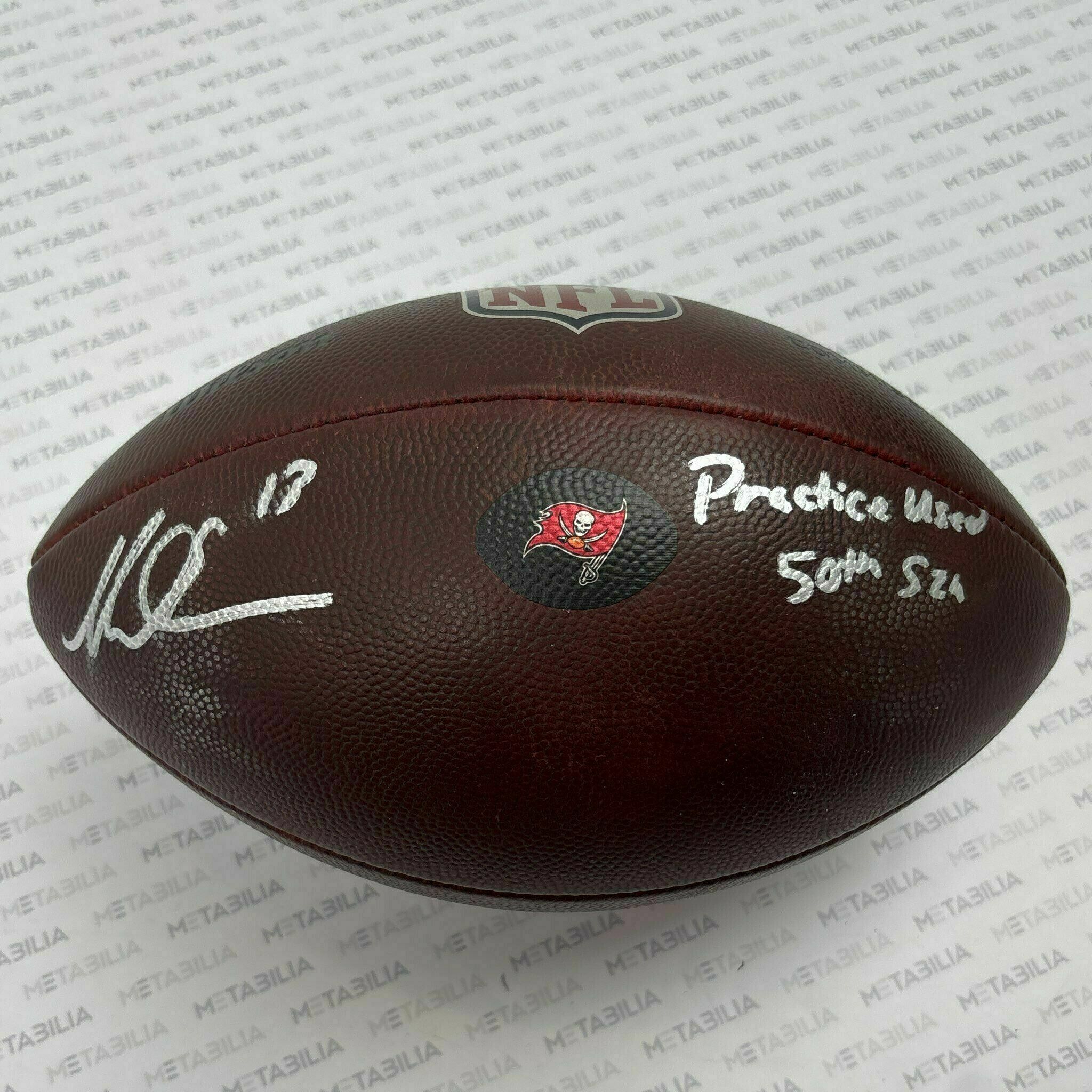 #13 Mike Evans Signed & Inscribed Practice-Used Ball 2025 Season