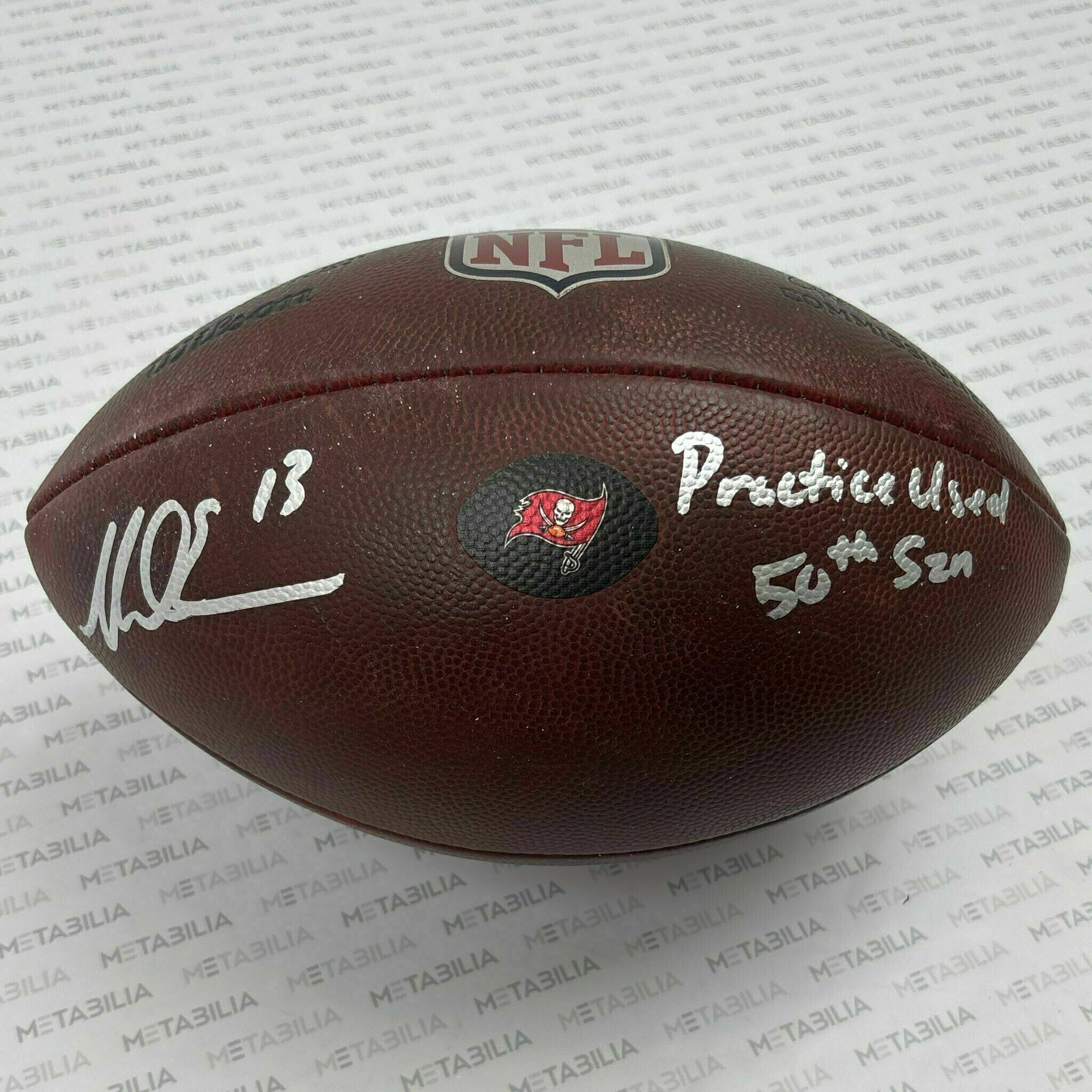 #13 Mike Evans Signed & Inscribed Practice-Used Ball 2025 Season