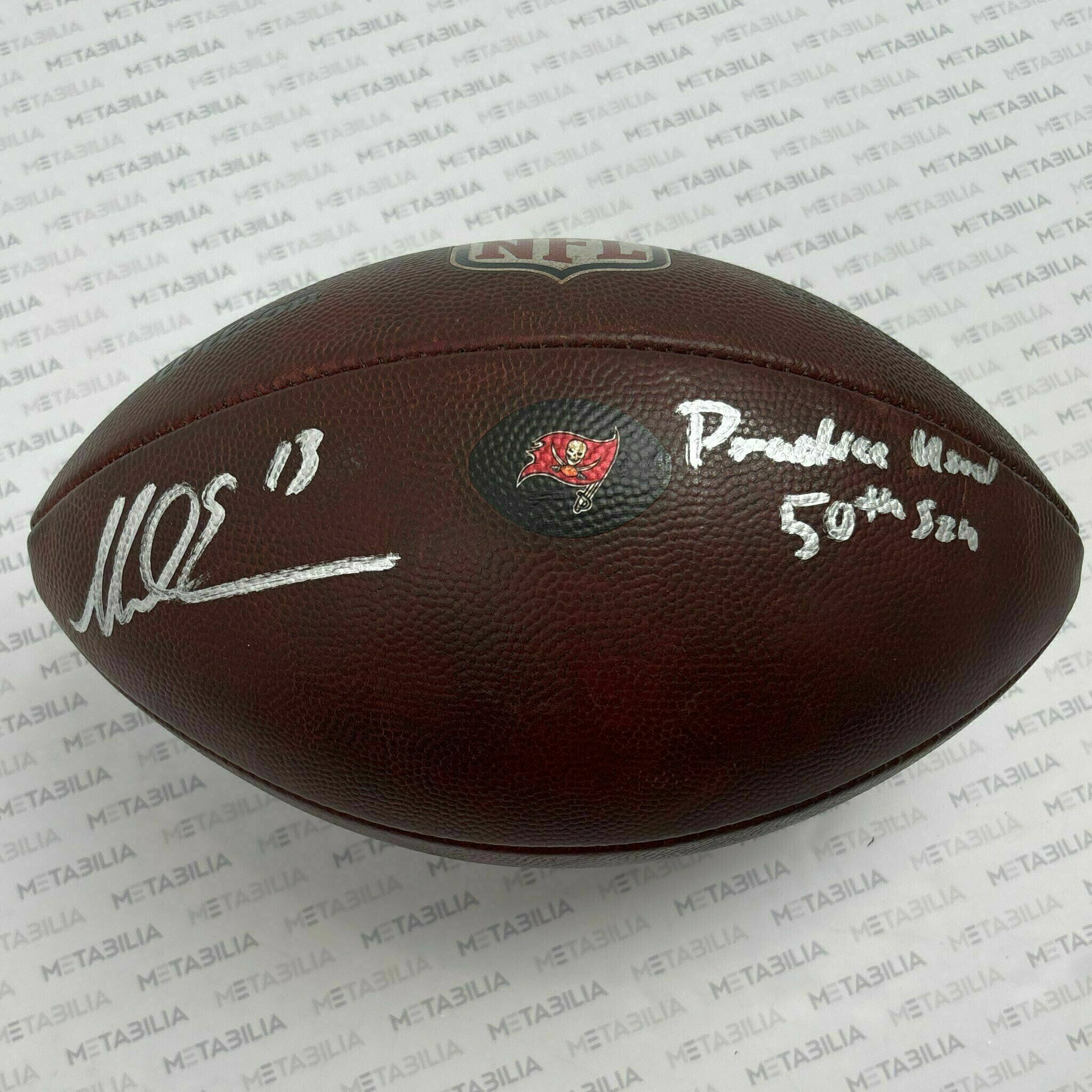#13 Mike Evans Signed & Inscribed Practice-Used Ball 2025 Season