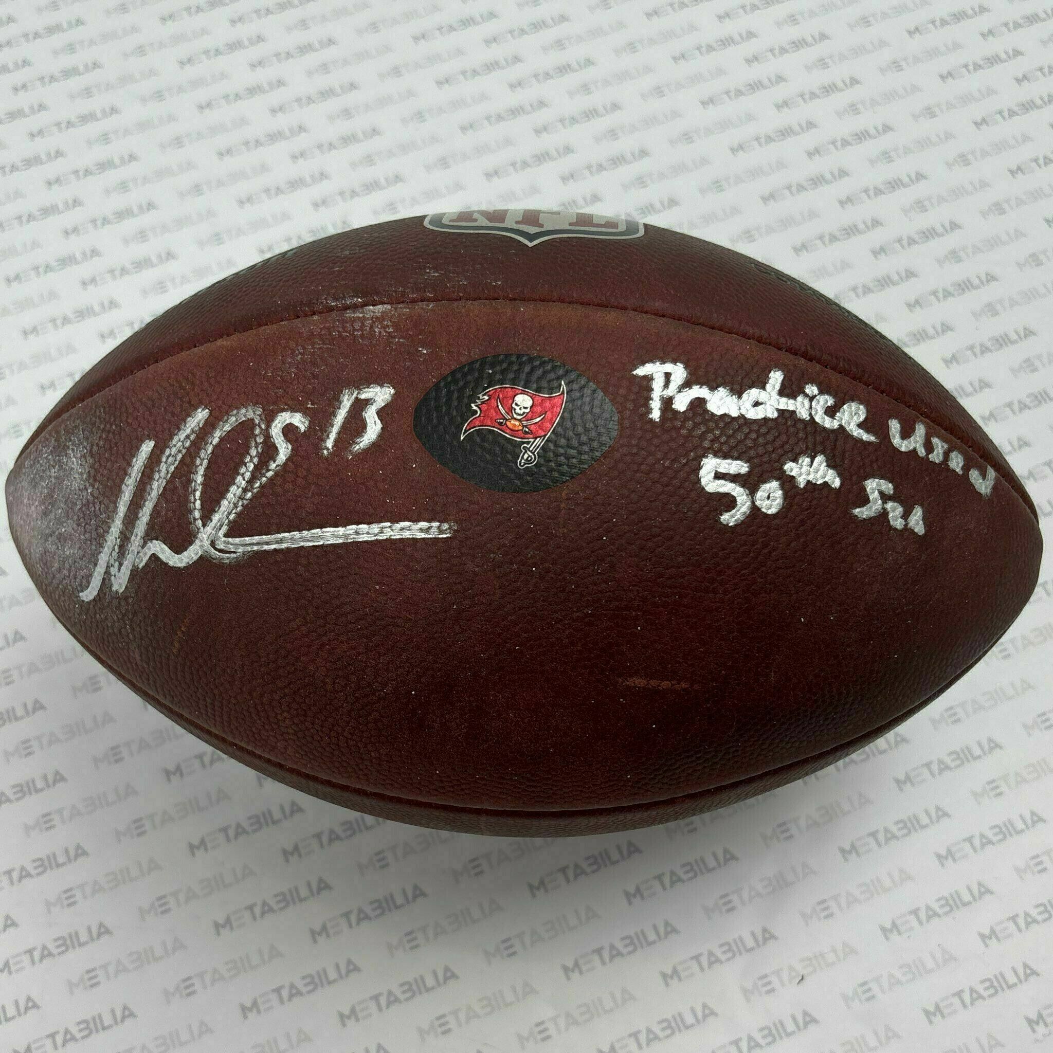#13 Mike Evans Signed & Inscribed Practice-Used Ball 2025 Season