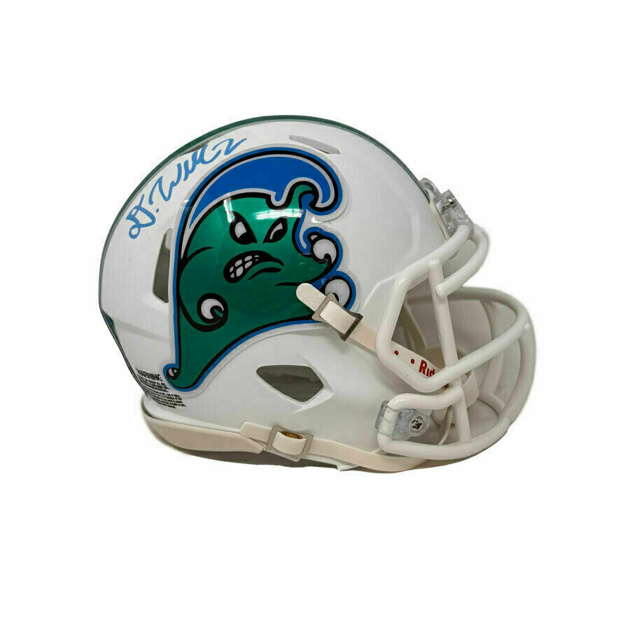 Dorian Williams Signed Tulane Angry Wave Speed Mini Helmet