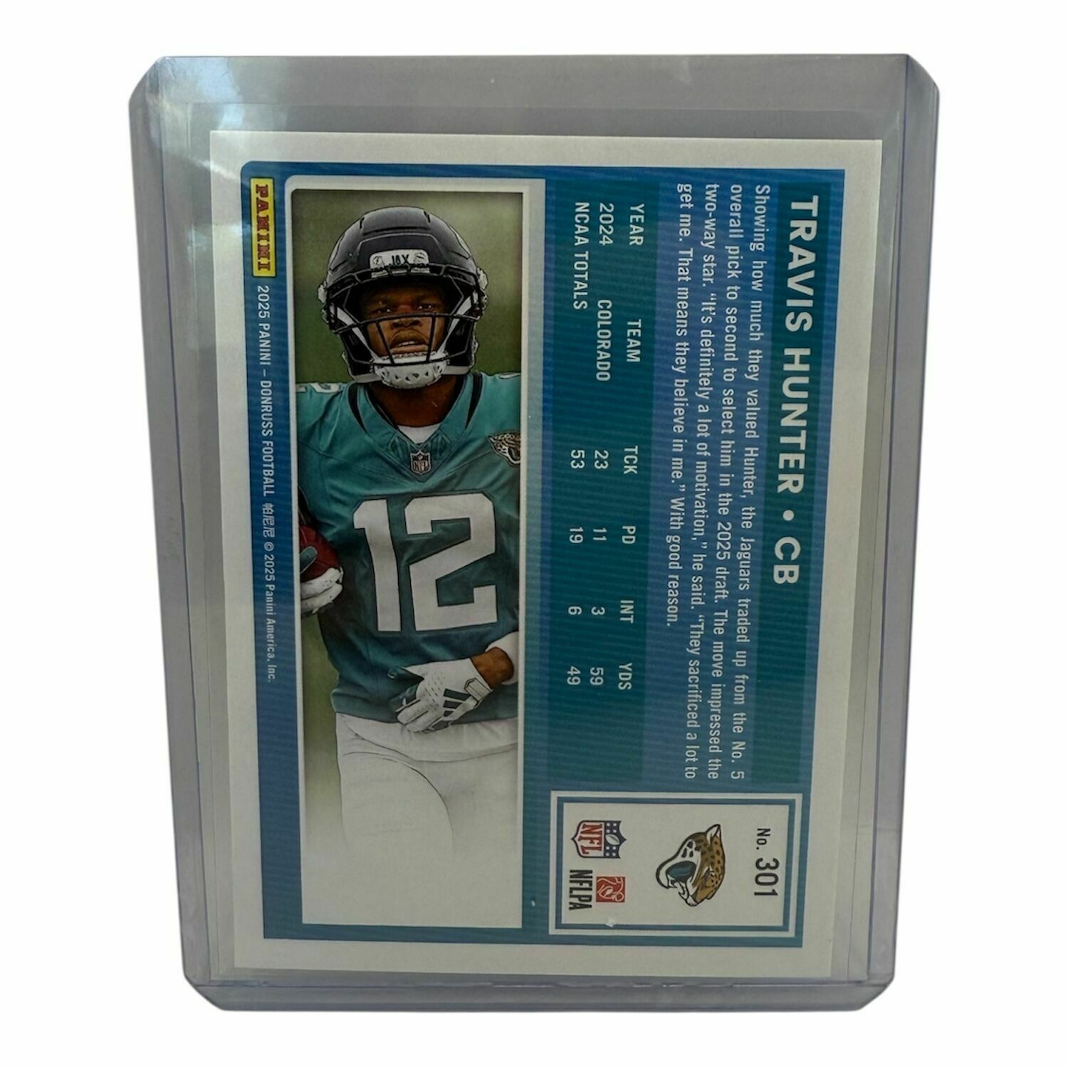 Travis Hunter 2025 Panini Donruss Football Rated Rookie Trading Card