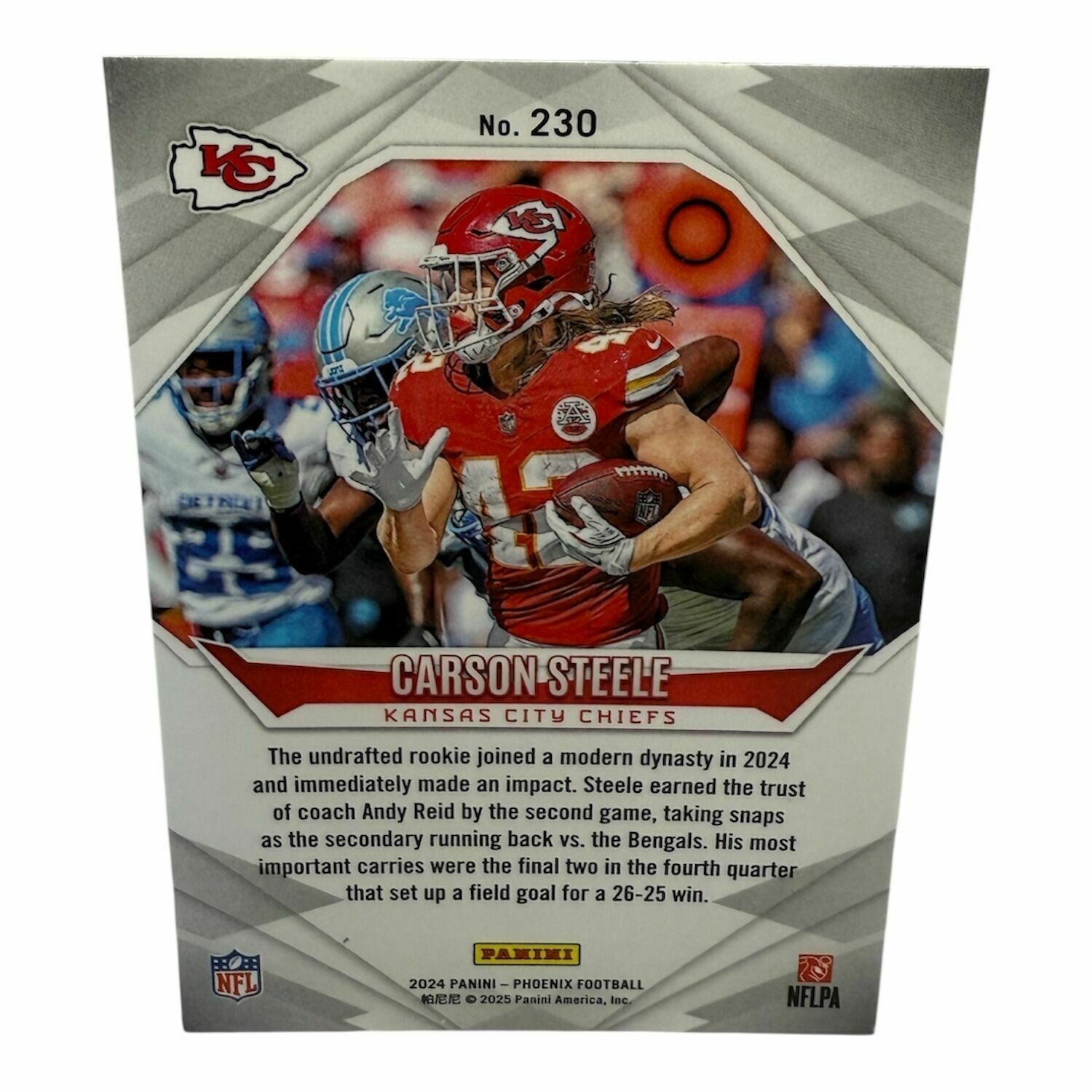 Carson Steele 2024 Panini Phoenix Football Purple Rookie Trading Card