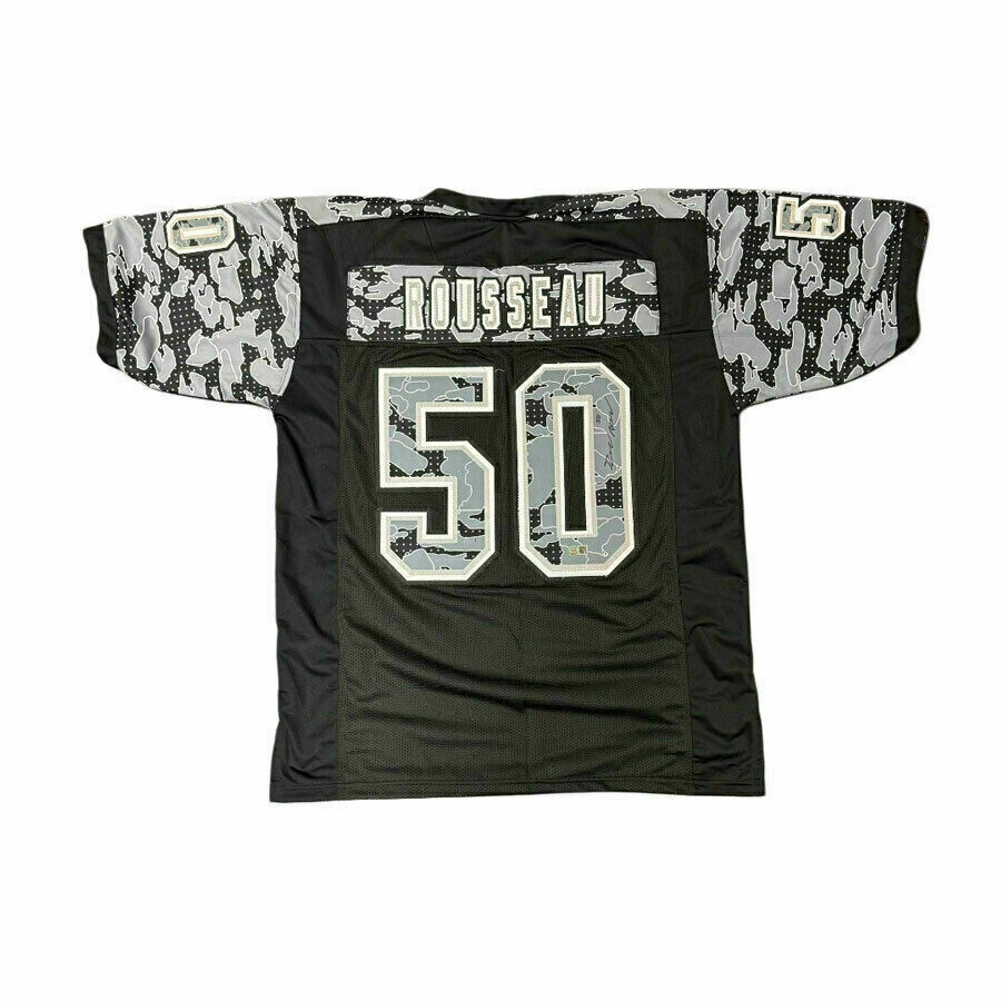 Greg Rousseau Signed Pro-Style Black Reflective Jersey