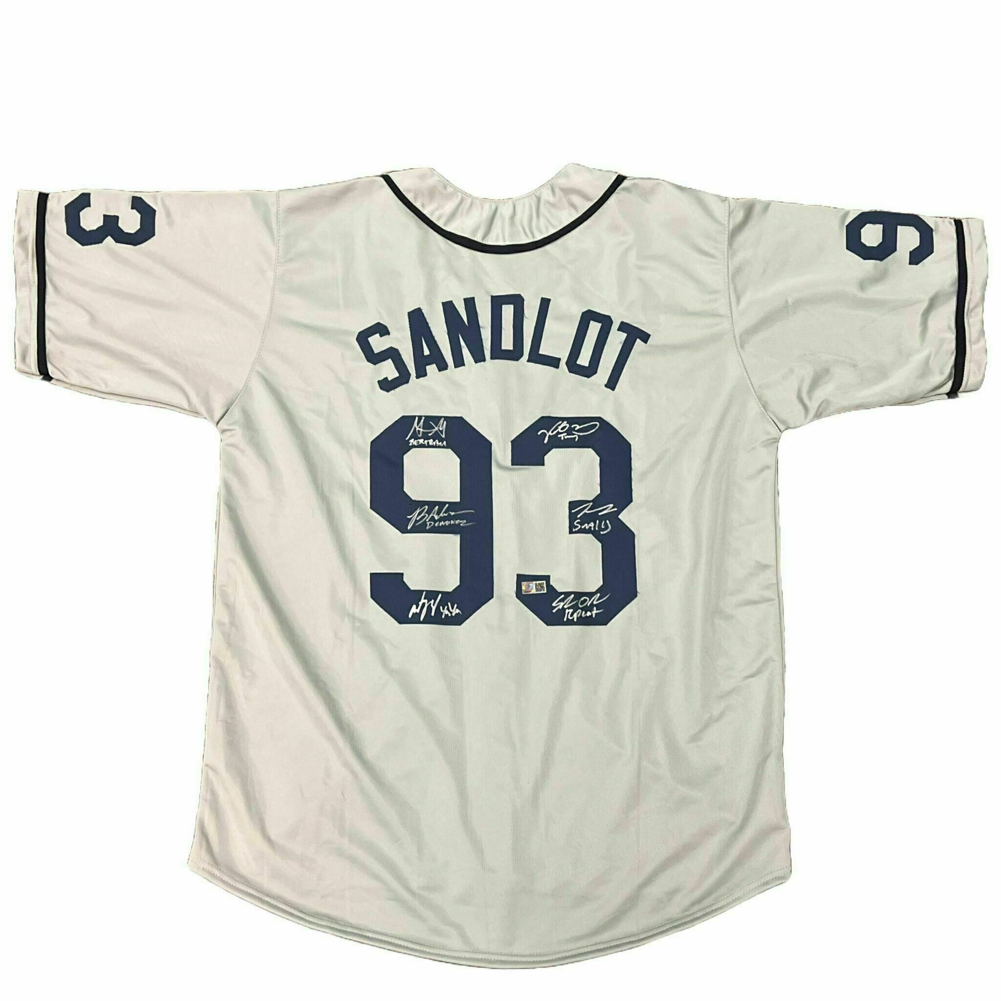 Sandlot Cast Signed Pro-Style Grey Baseball Jersey
