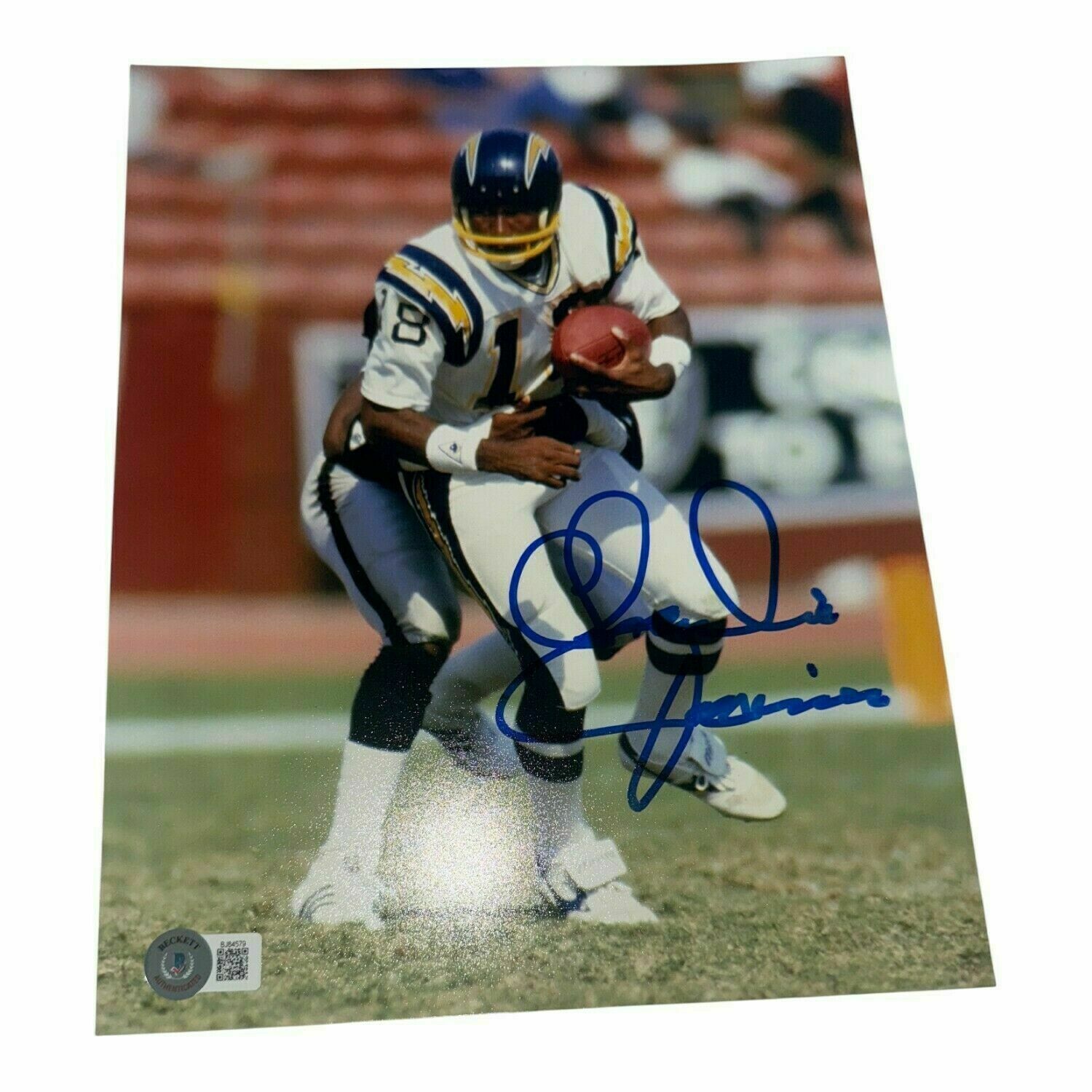 Charlie Joiner Autographed Chargers 8x10 Photo Running in White Jersey - Beckett Authentic