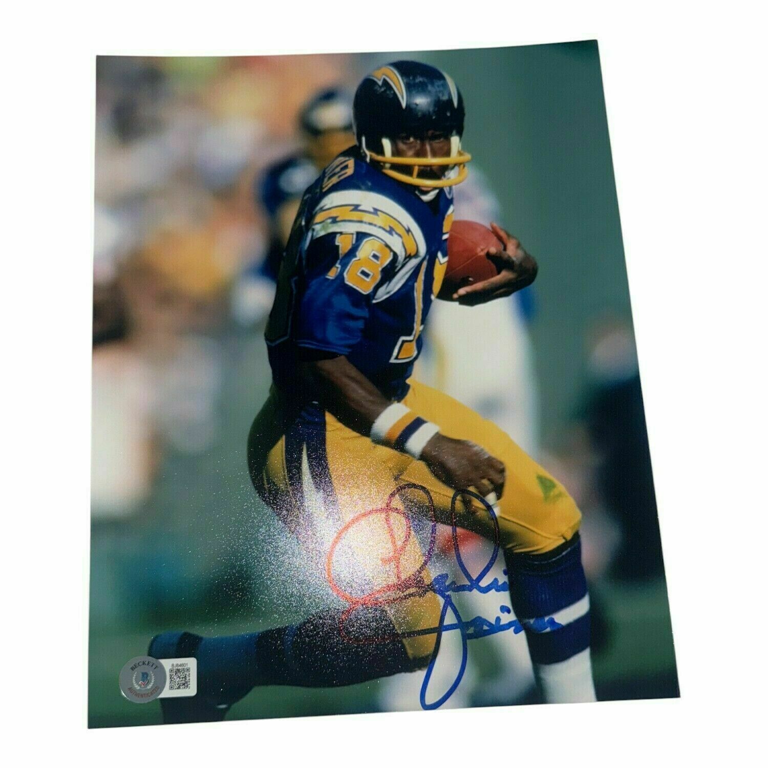 Charlie Joiner Autographed Chargers 8x10 Photo Running in Royal Blue Jersey - Beckett Authentic