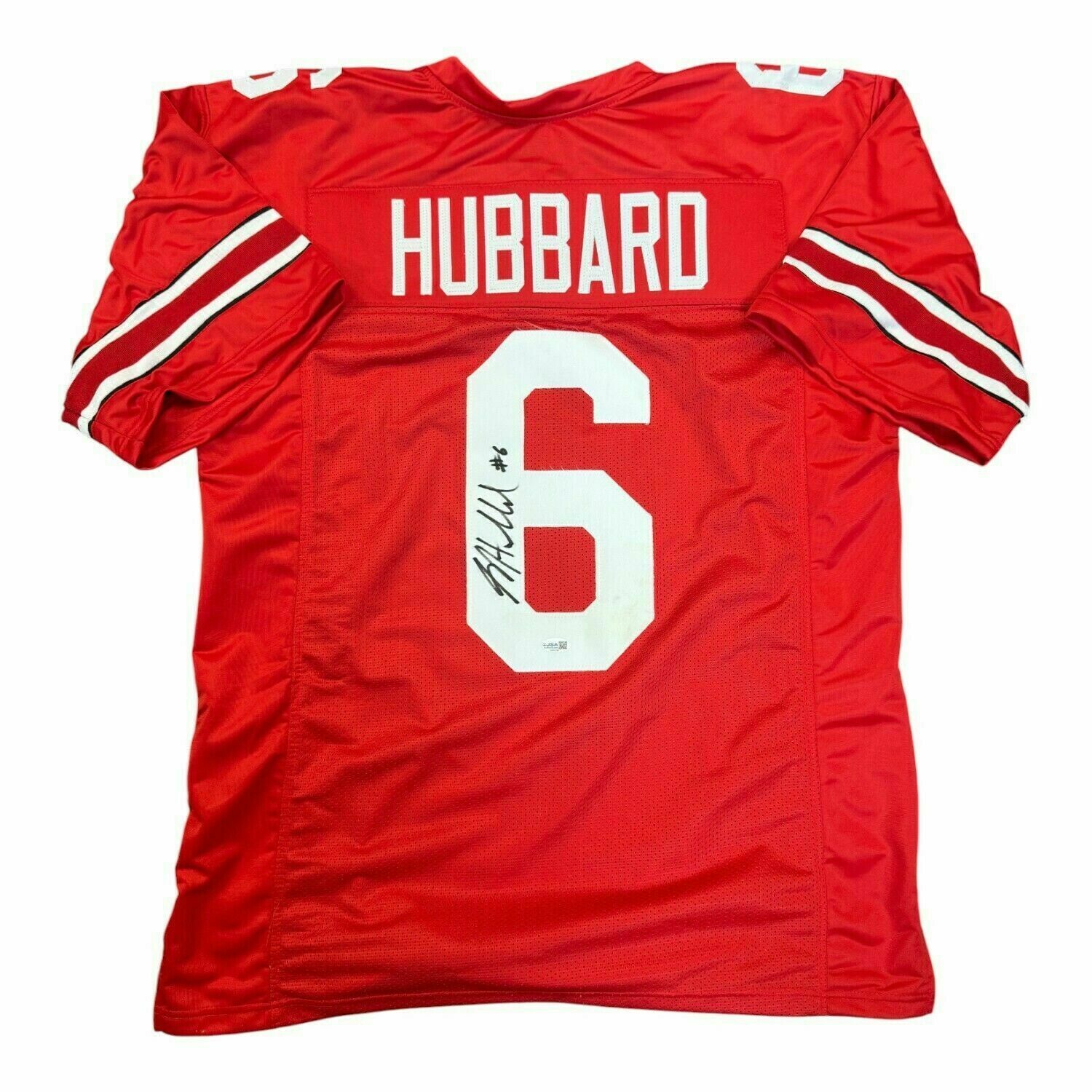 Sam Hubbard Autographed Ohio State Buckeyes Red Custom Jersey - JSA