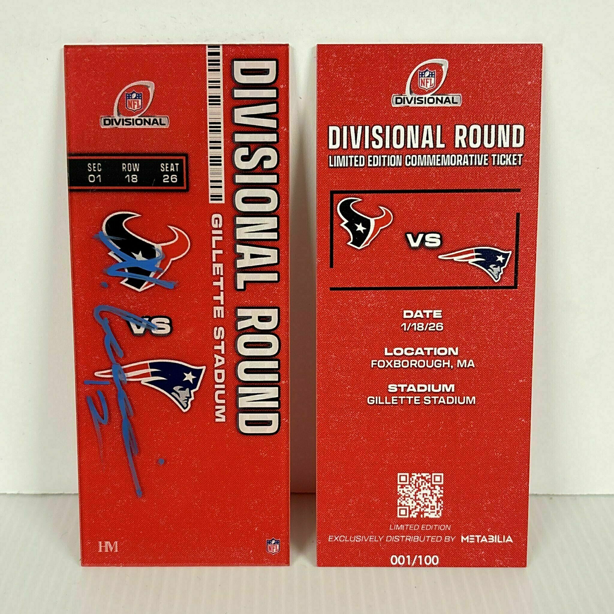 Nico Collins signed Commemorative Ticket - Divisional vs Patriots