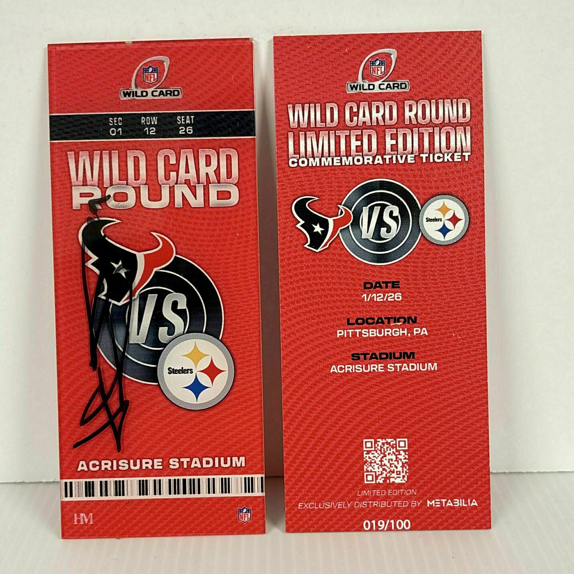 Henry To'oTo'o Signed Commemorative Ticket - Wild Card vs Steelers