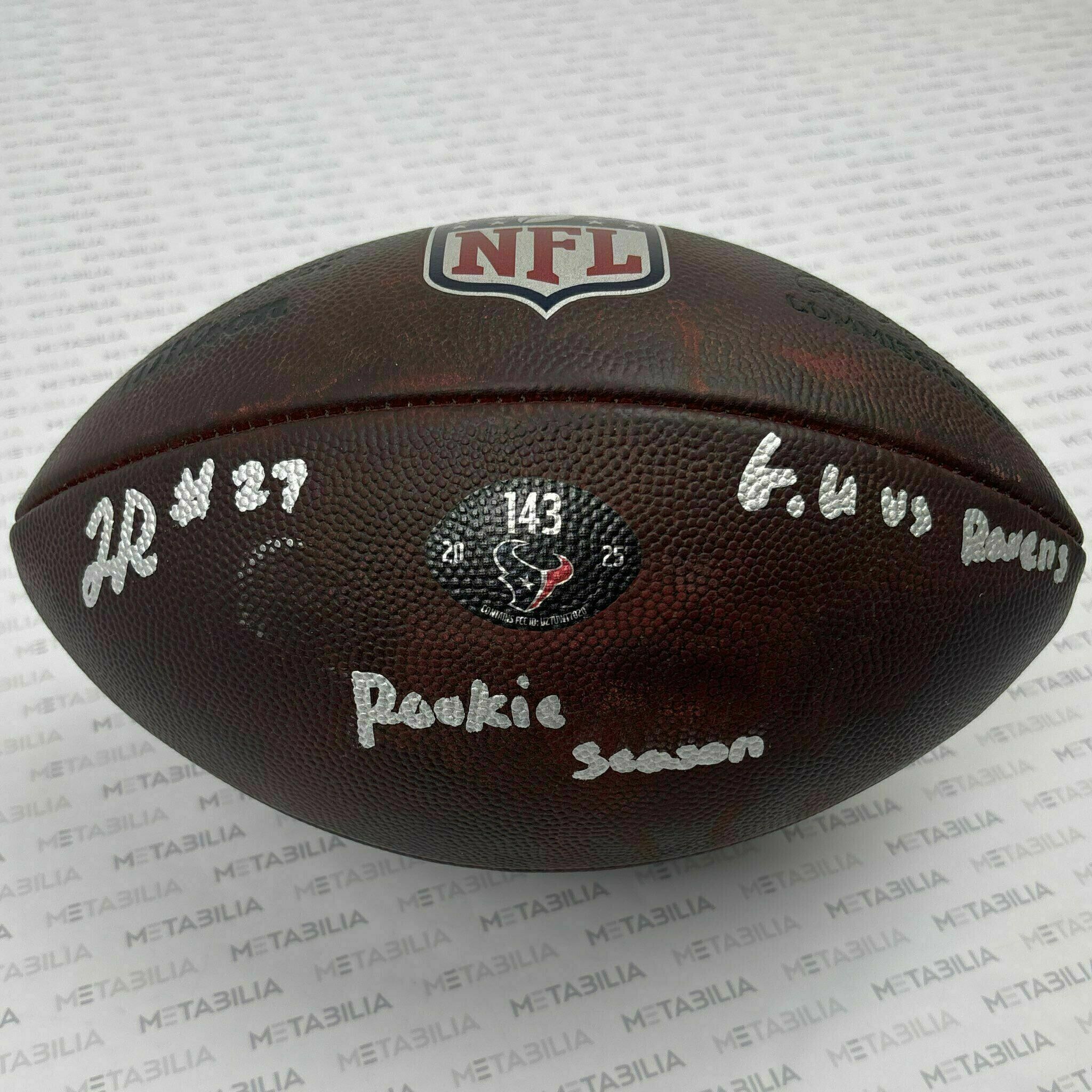 #27 Woody Marks Signed & Inscribed Game-Used Ball #143 vs BAL