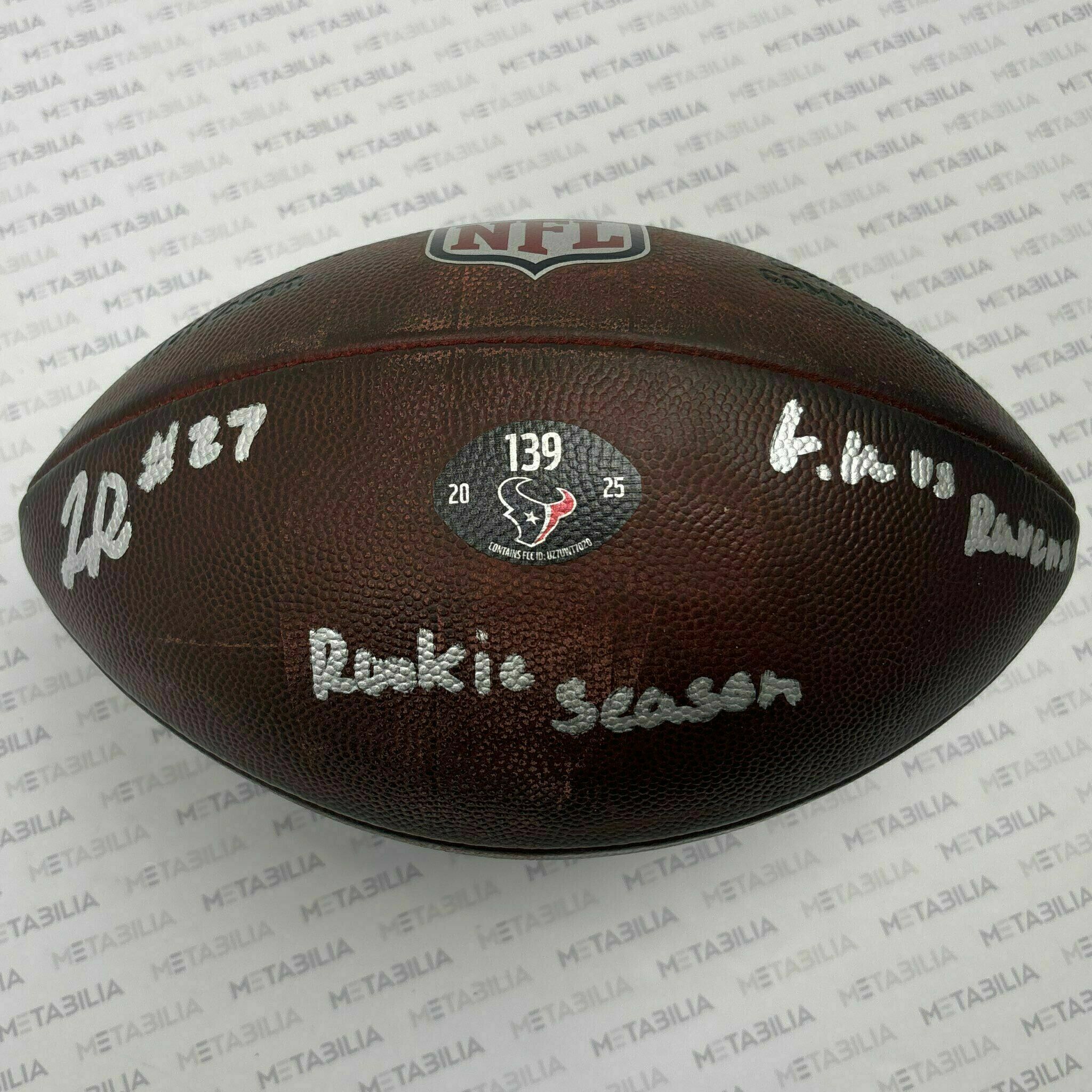 #27 Woody Marks Signed & Inscribed Game-Used Ball #139 vs BAL