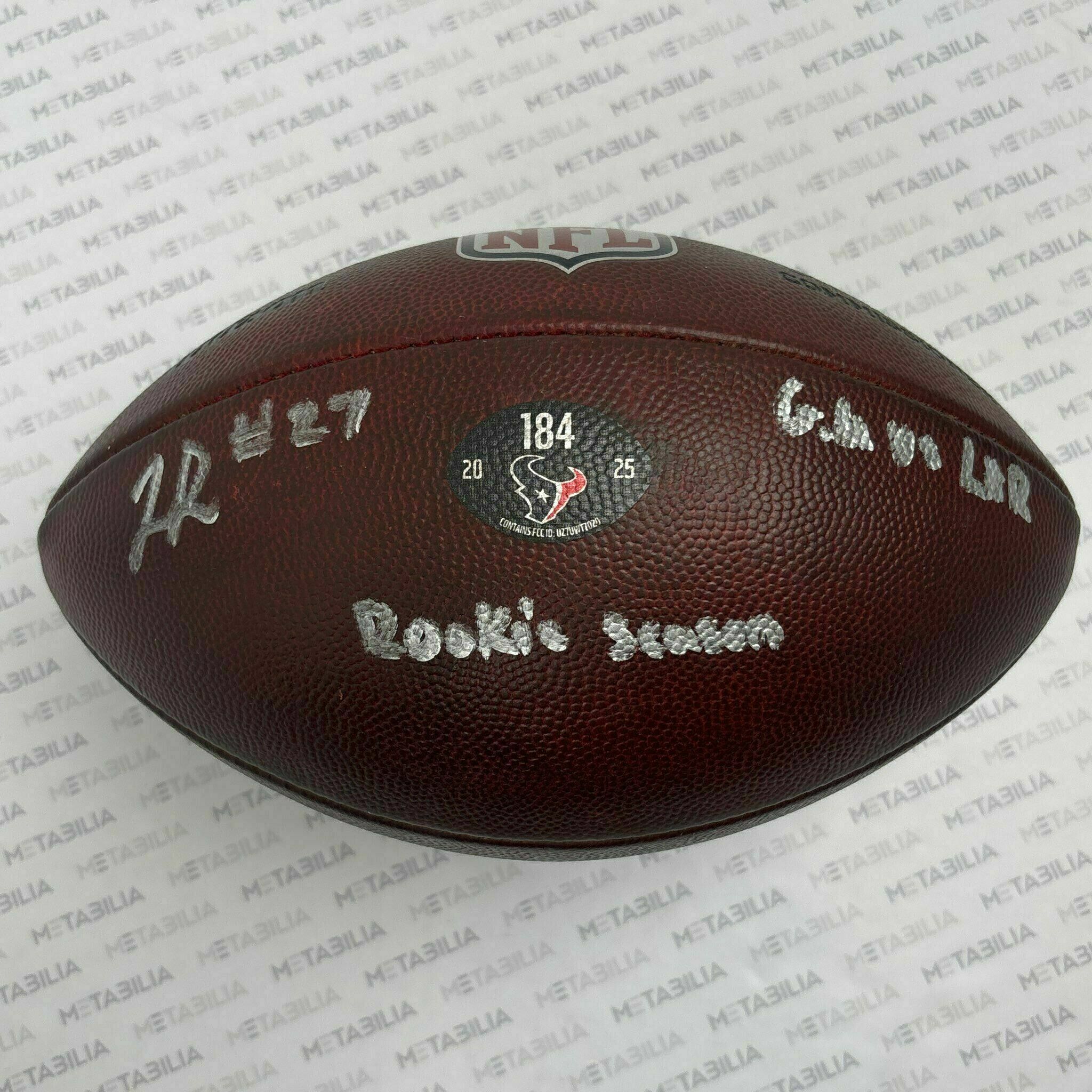 #27 Woody Marks Signed & Inscribed Game-Used Ball #184 vs LV