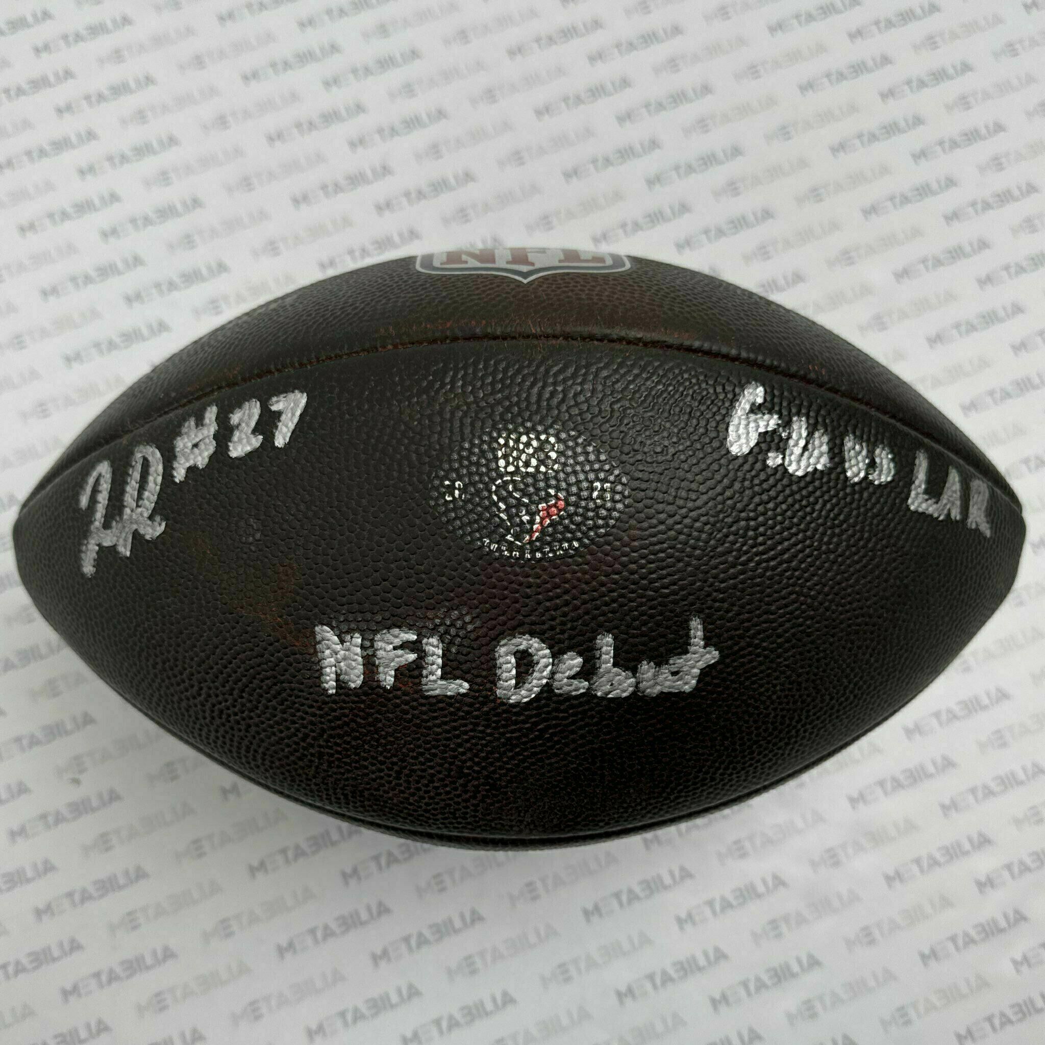#27 Woody Marks Signed & Inscribed Game-Used Ball #083 vs Rams