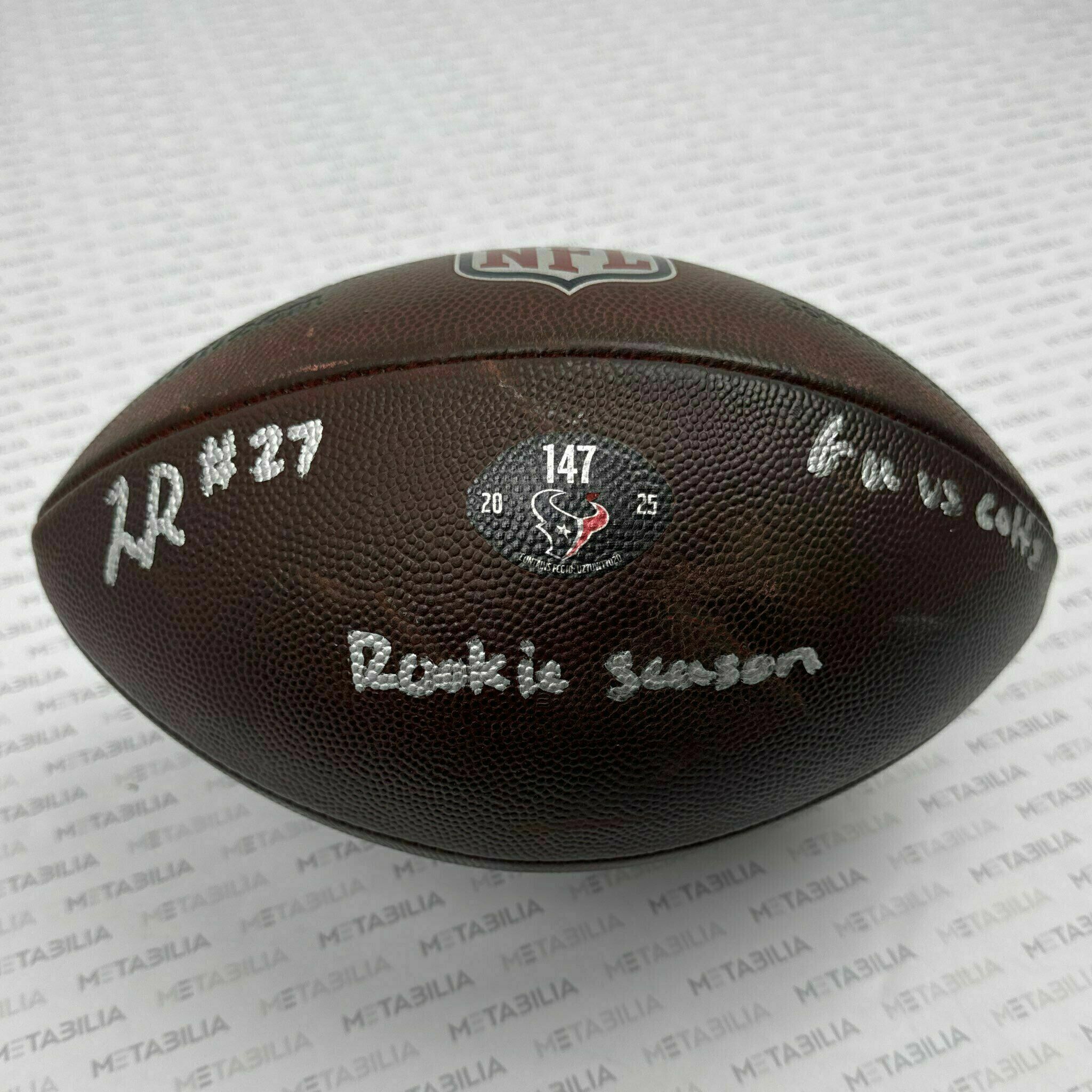 #27 Woody Marks Signed & Inscribed Game-Used Ball #147 vs IND