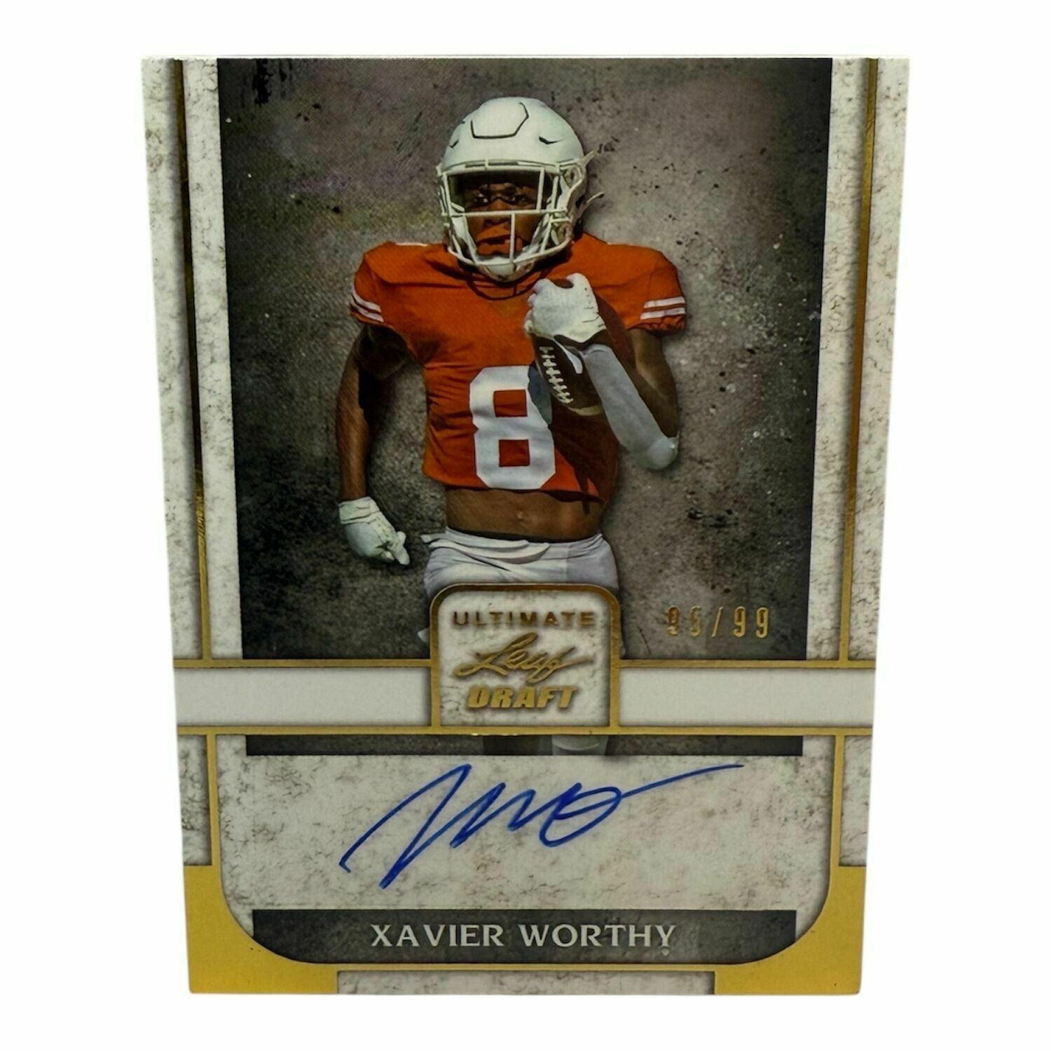 Xavier Worthy 2022 Leaf Ultimate Draft Autograph Trading Card \99