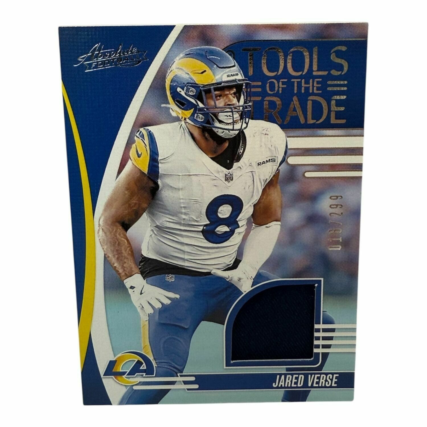 Jared Verse 2025 Panini Absolute Football Tools of the Trade Patch Trading Card /299