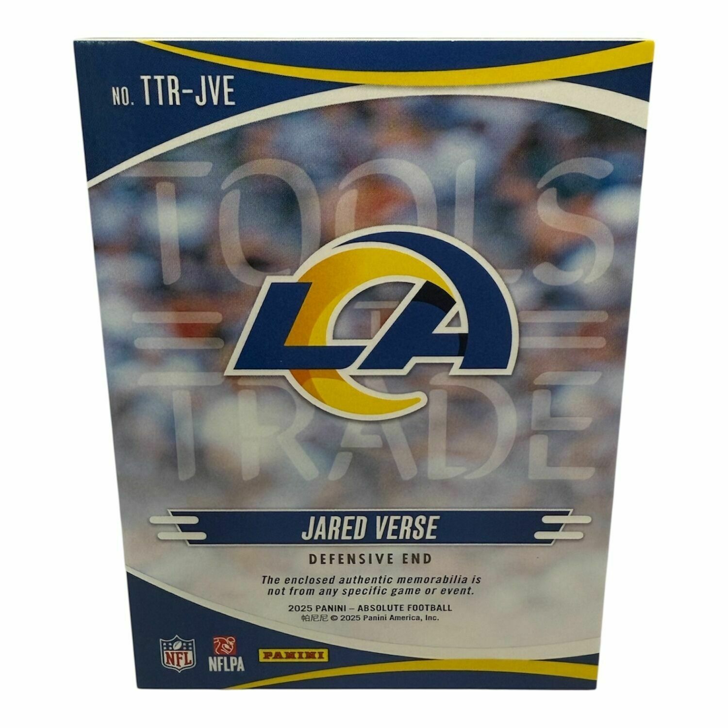 Jared Verse 2025 Panini Absolute Football Tools of the Trade Patch Trading Card /299