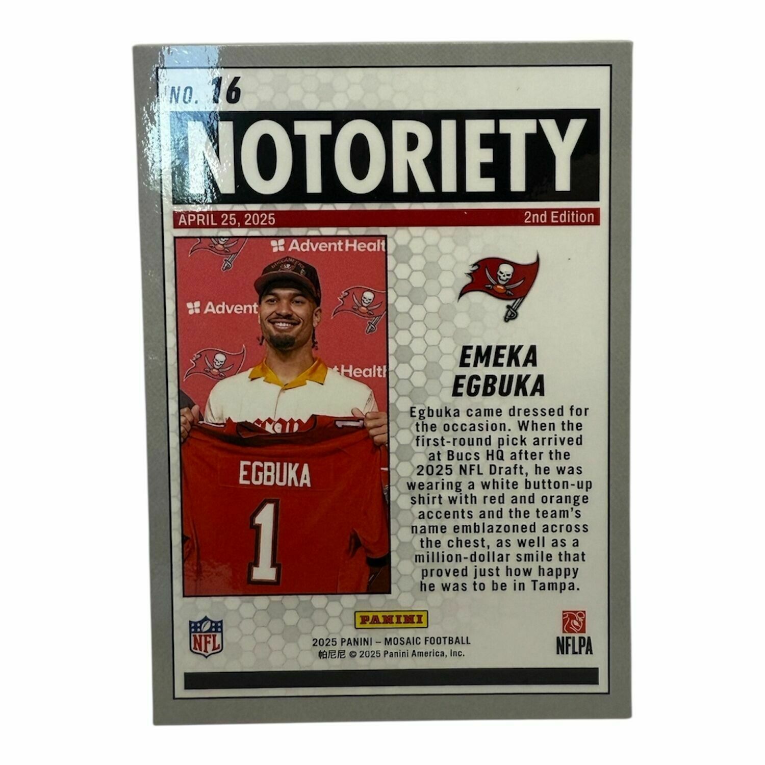 Emeka Egbuka 2025 Panini Mosaic Notoriety Football Rookie Trading Card