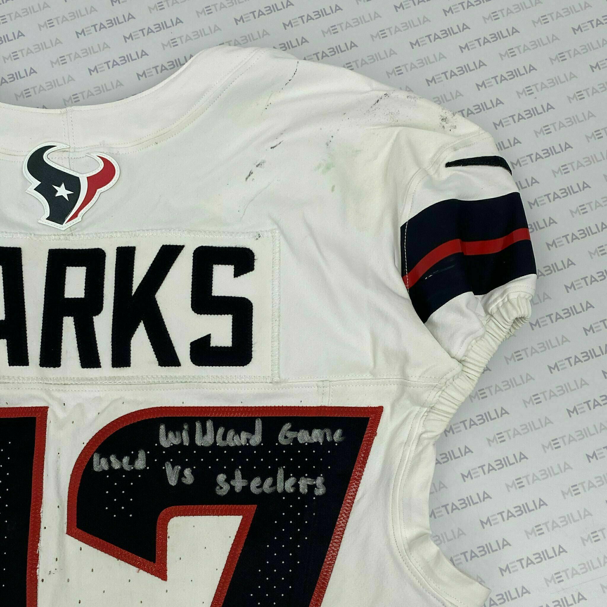 #27 Woody Marks Signed & Inscribed Game-Worn PLAYOFF Jersey vs PIT