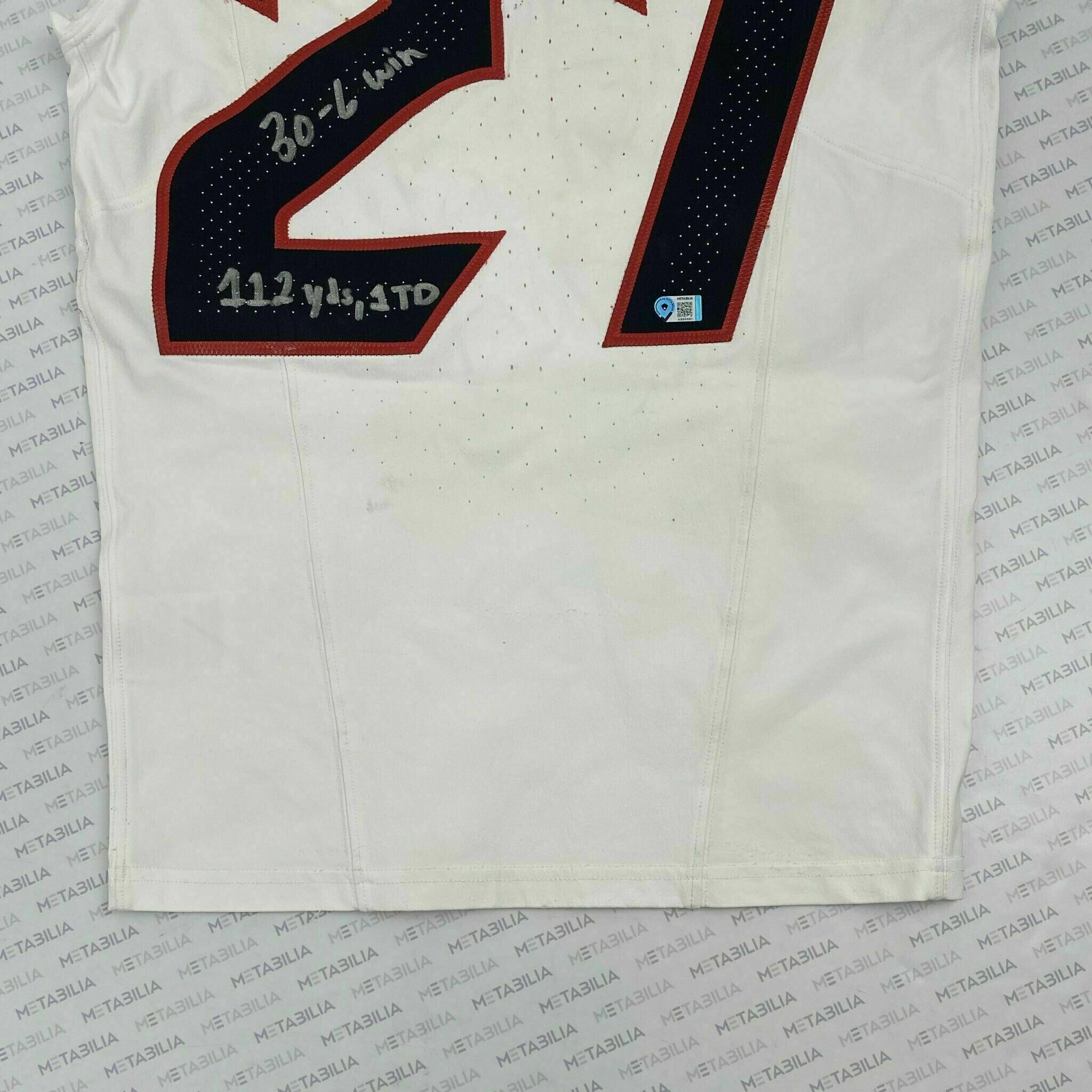 #27 Woody Marks Signed & Inscribed Game-Worn PLAYOFF Jersey vs PIT