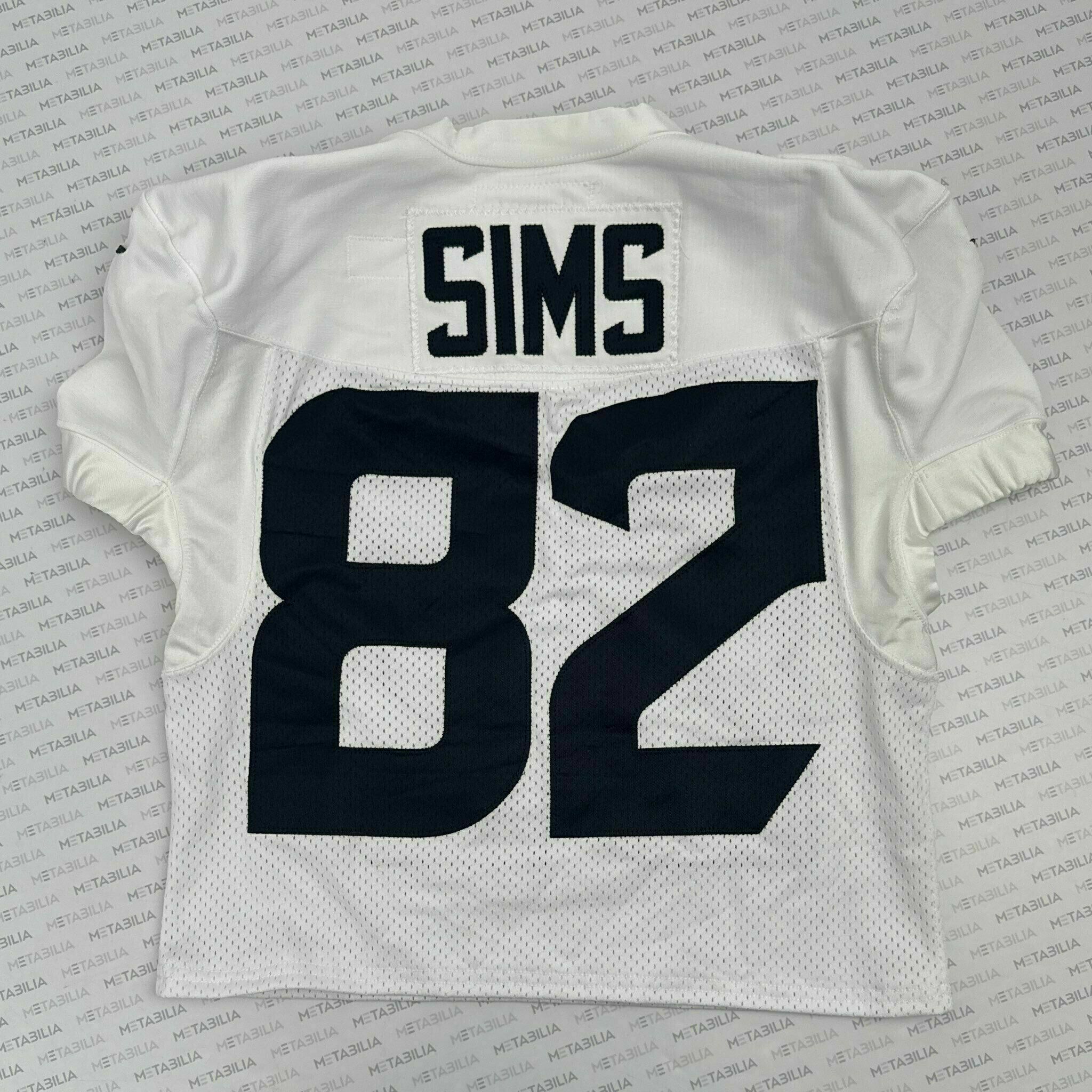 #82 Steven Sims White Practice-Worn Jersey