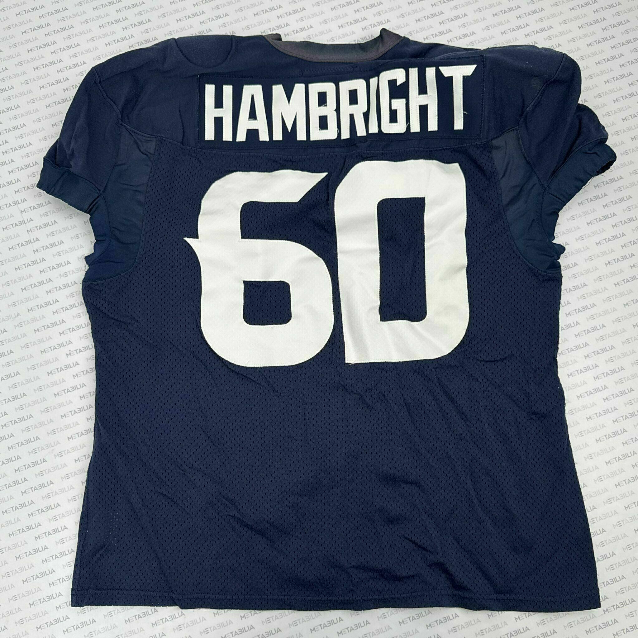 #60 Hambright Navy Blue Practice-Worn Jersey