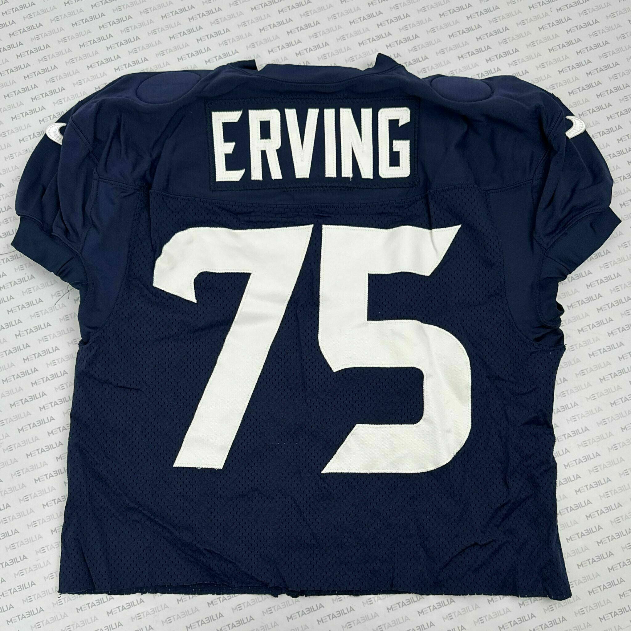 #75 Erving Navy Blue Practice-Worn Jersey