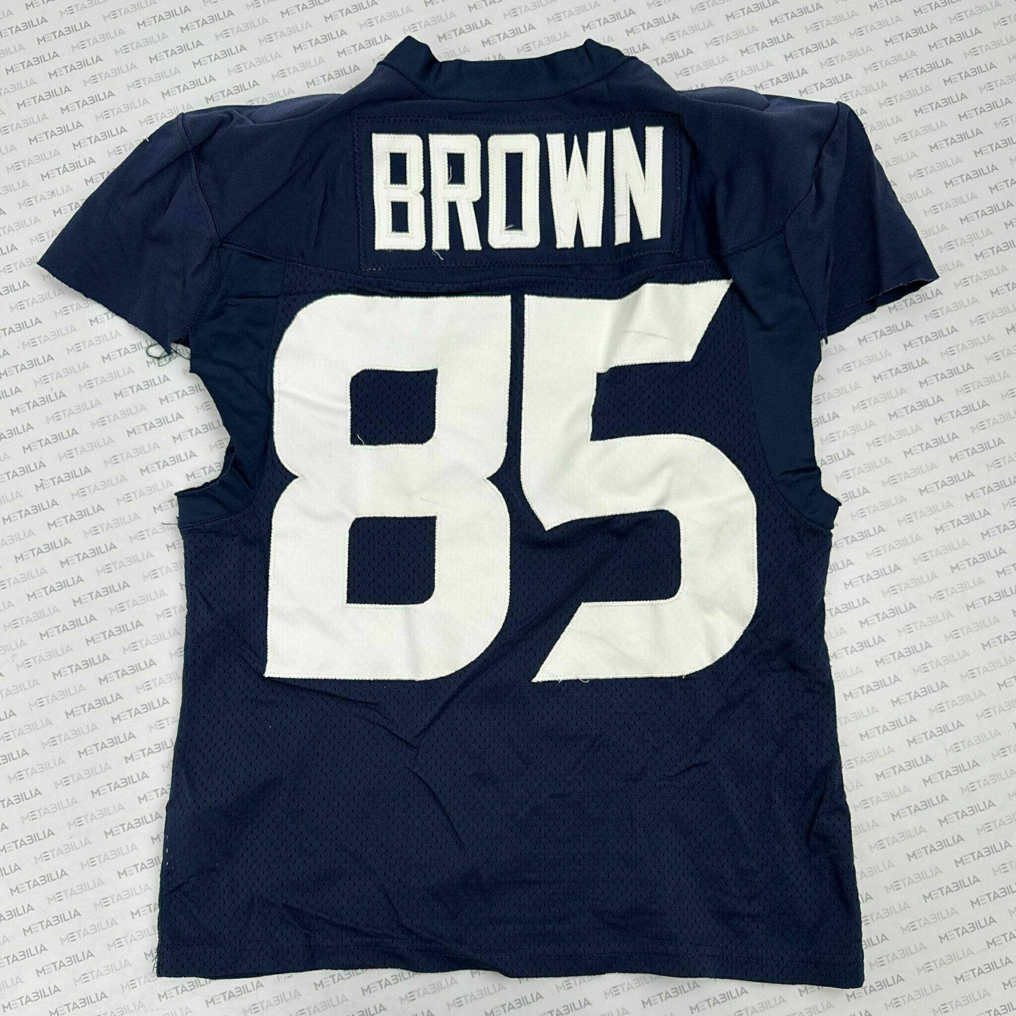 #85 Brown Navy Blue Practice-Worn Jersey