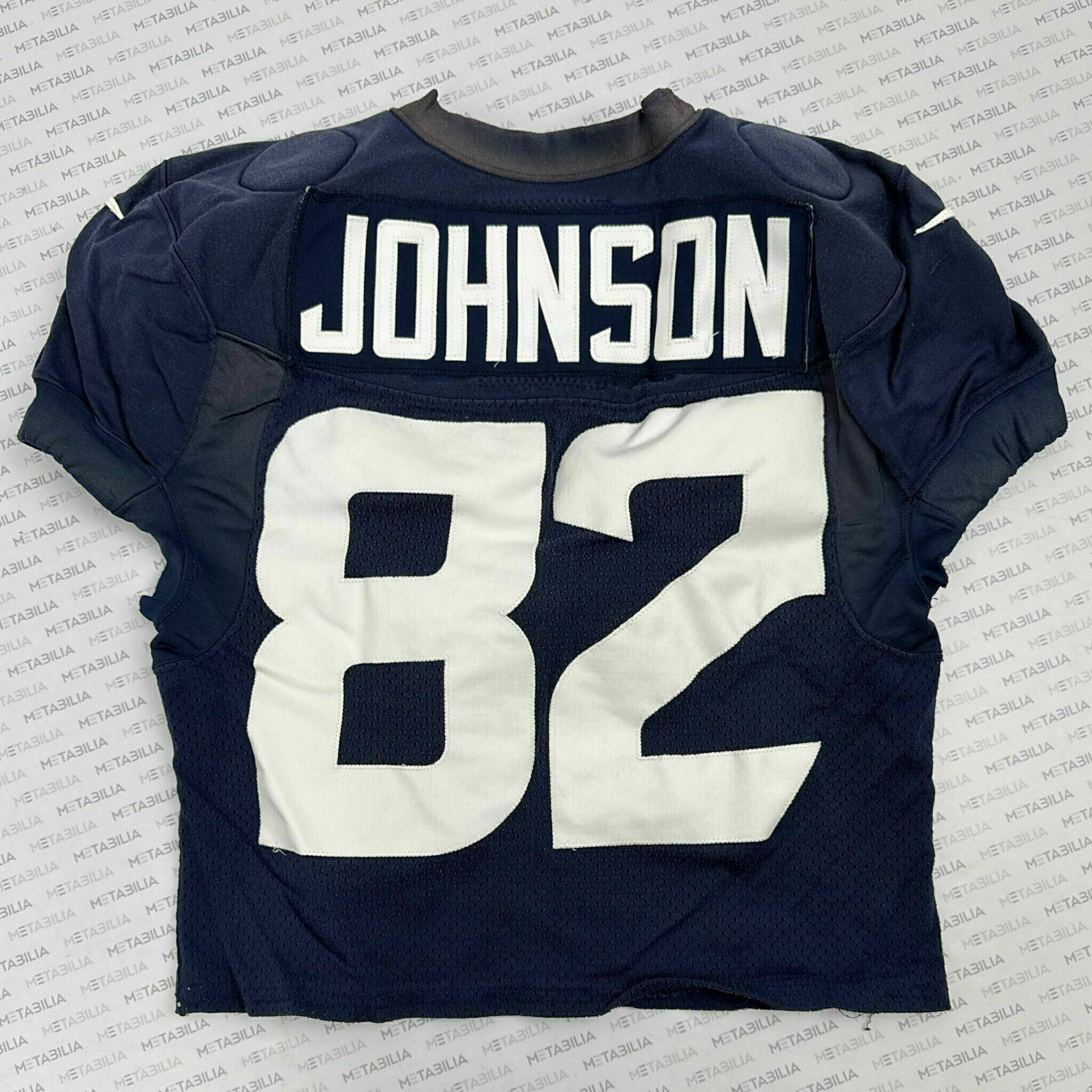 #82 Johnson Navy Blue Practice-Worn Jersey