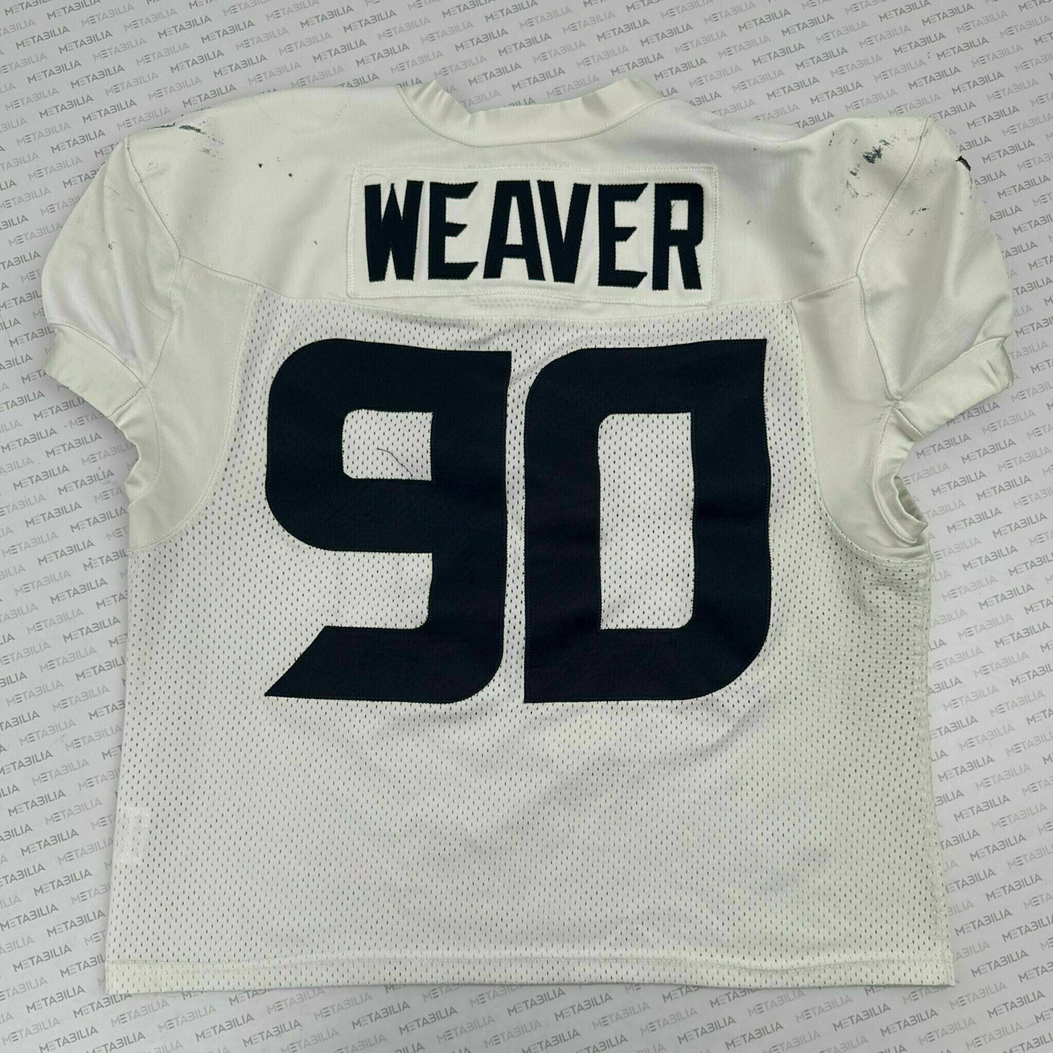 #90 Weaver White Practice-Worn Jersey