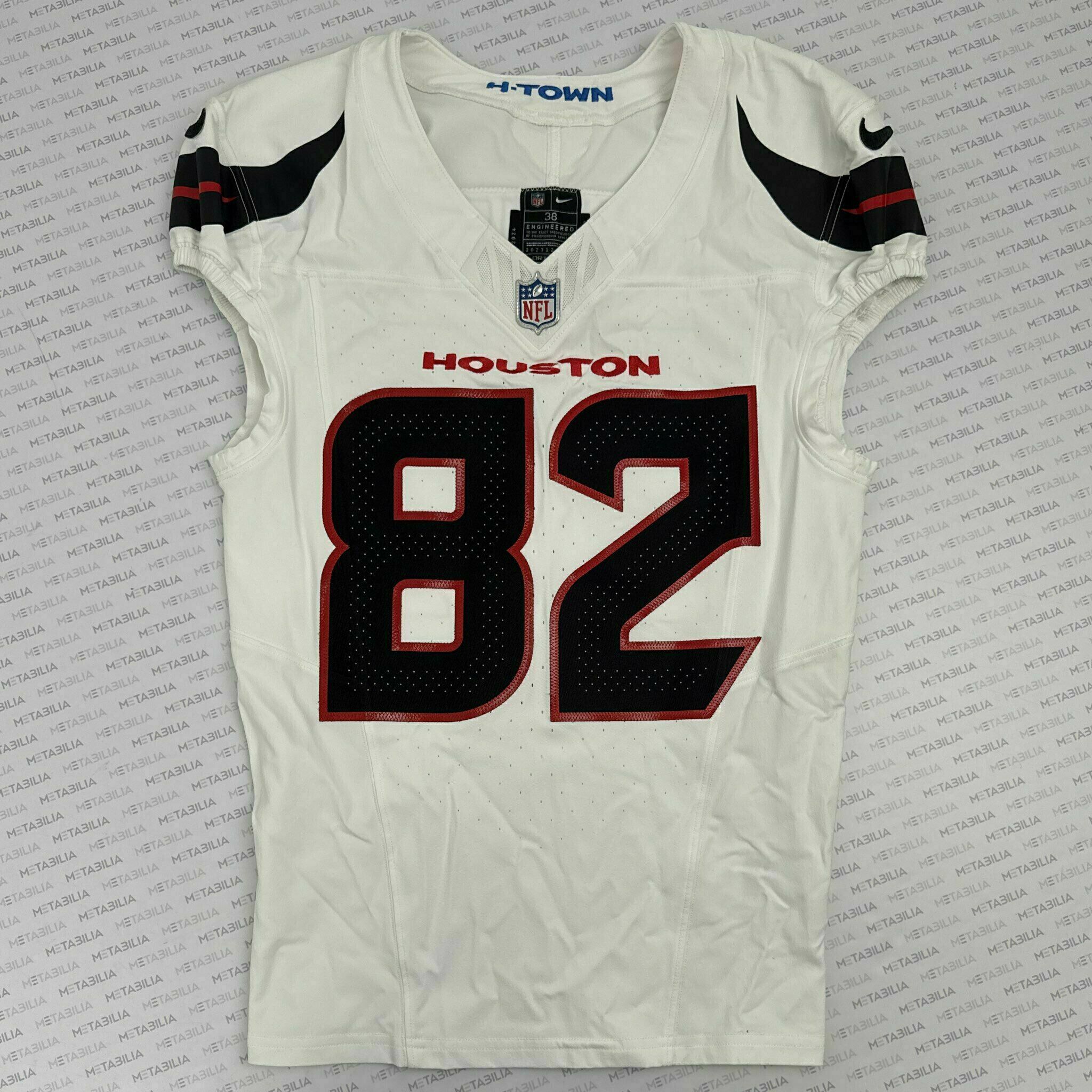 #82 Sims Game-Issued White Jersey