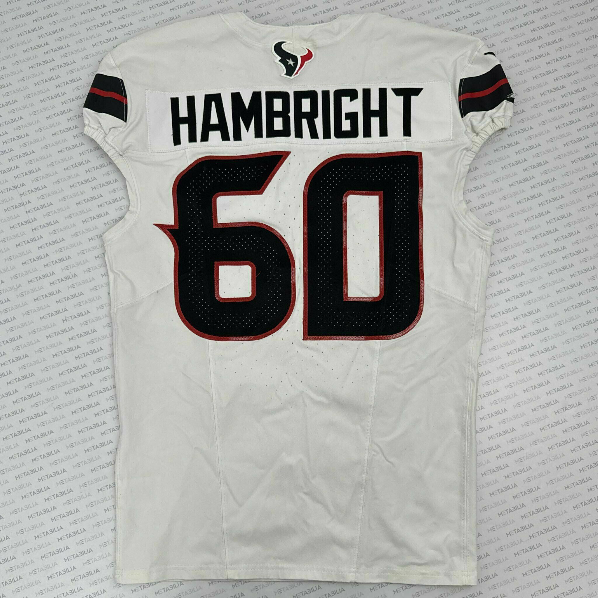 #60 Hambright Game-Issued White Jersey