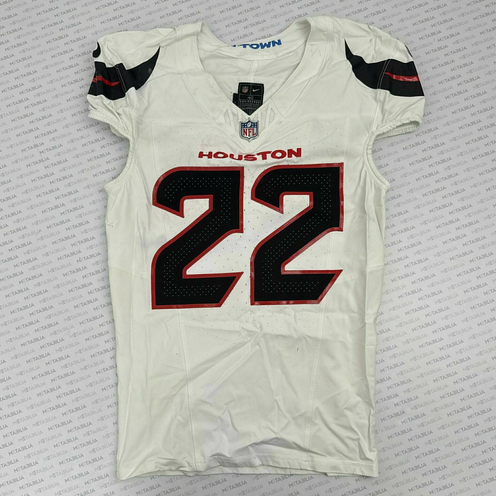 #22 Akers Game-Issued White Jersey