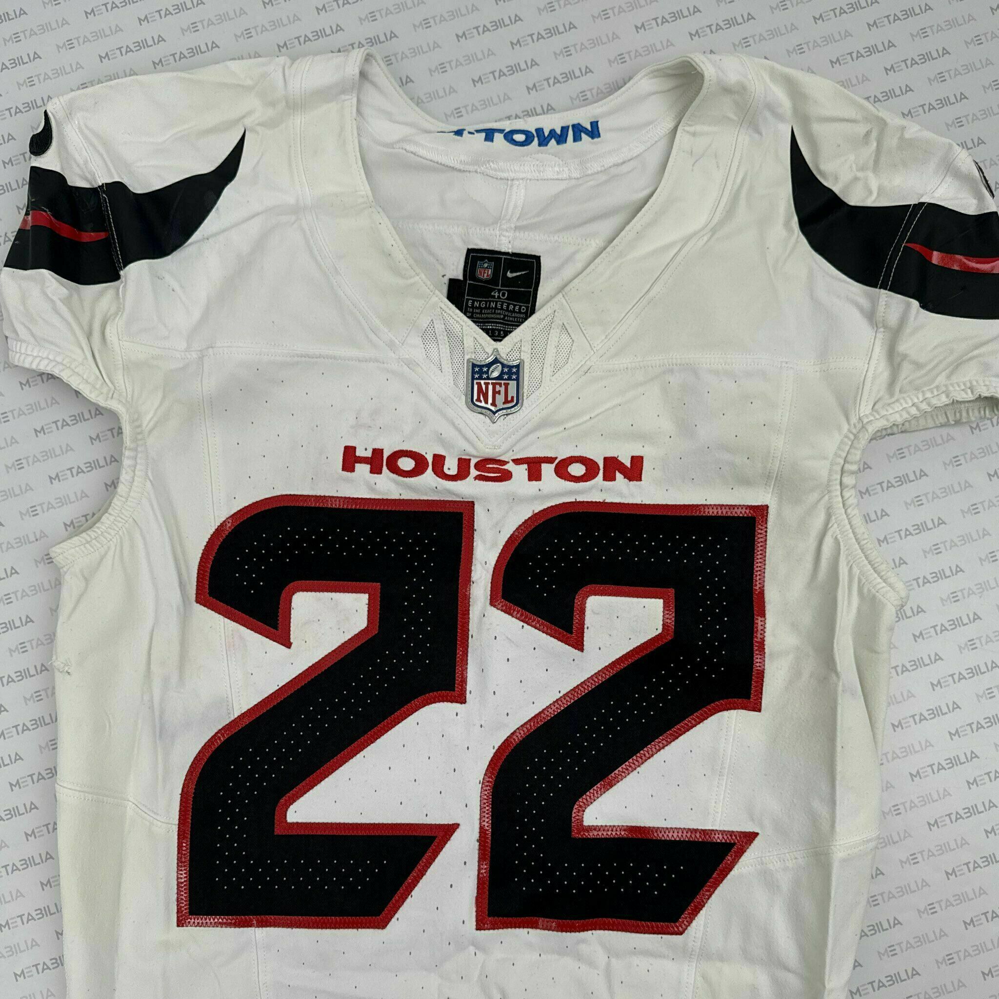 #22 Akers Game-Issued White Jersey