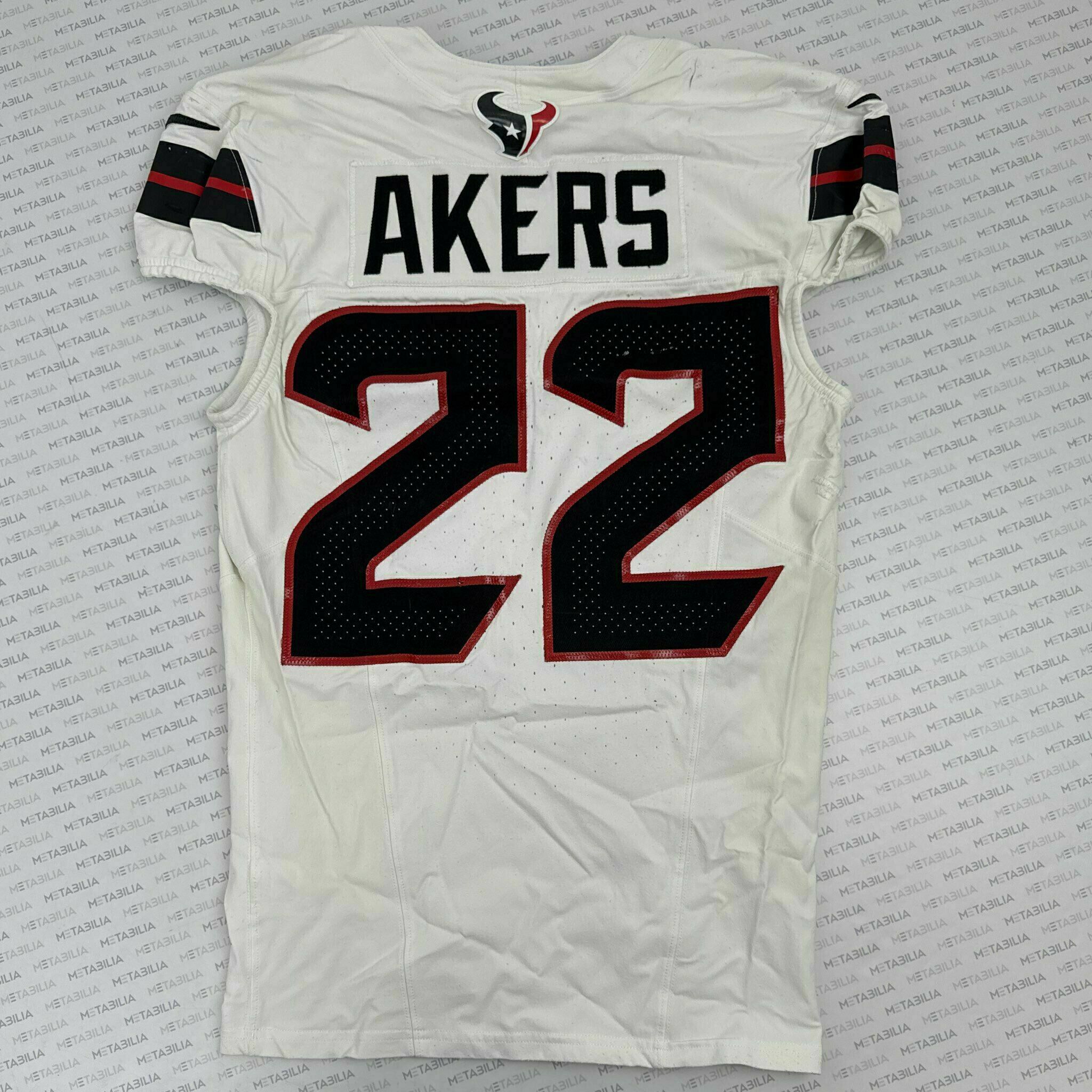 #22 Akers Game-Issued White Jersey