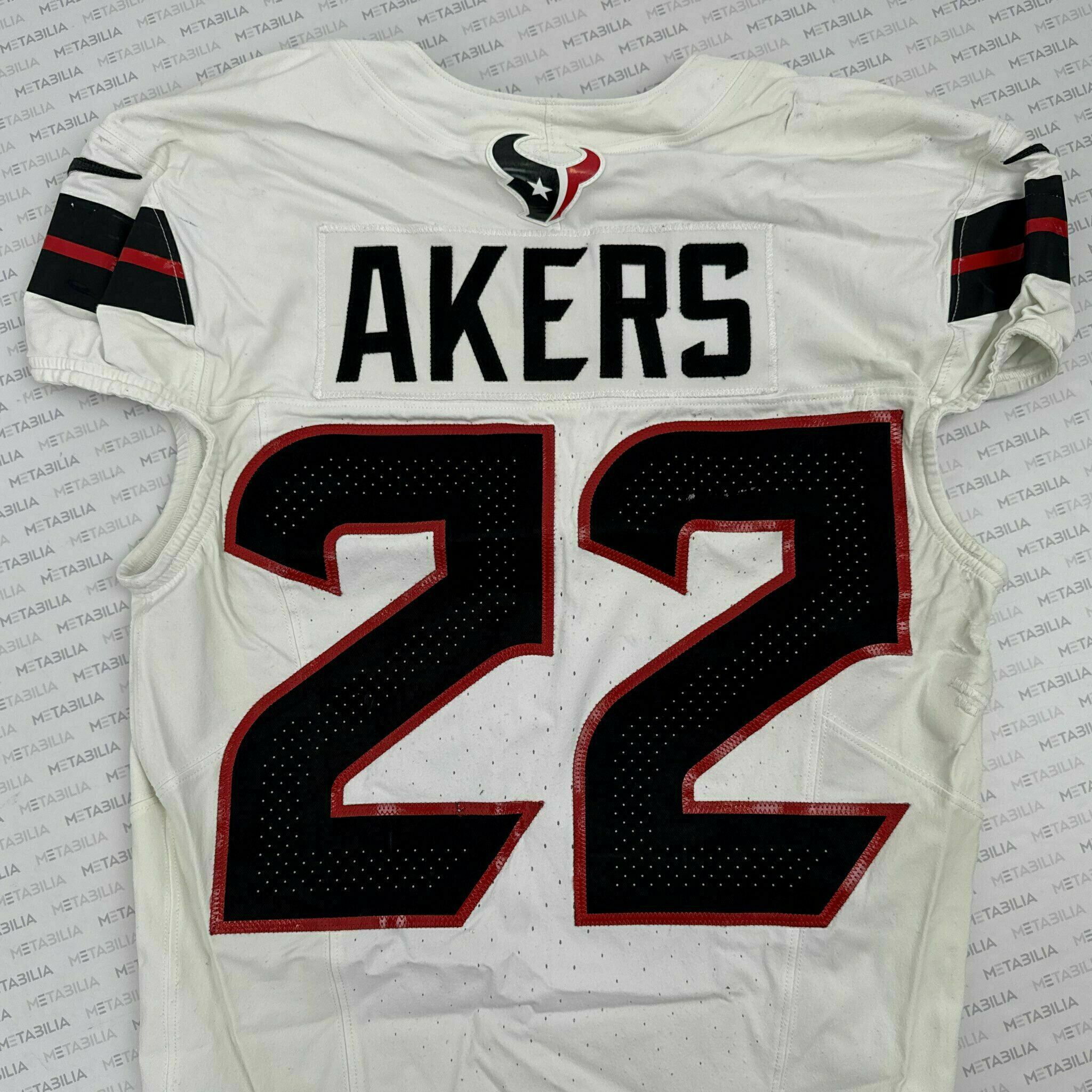 #22 Akers Game-Issued White Jersey