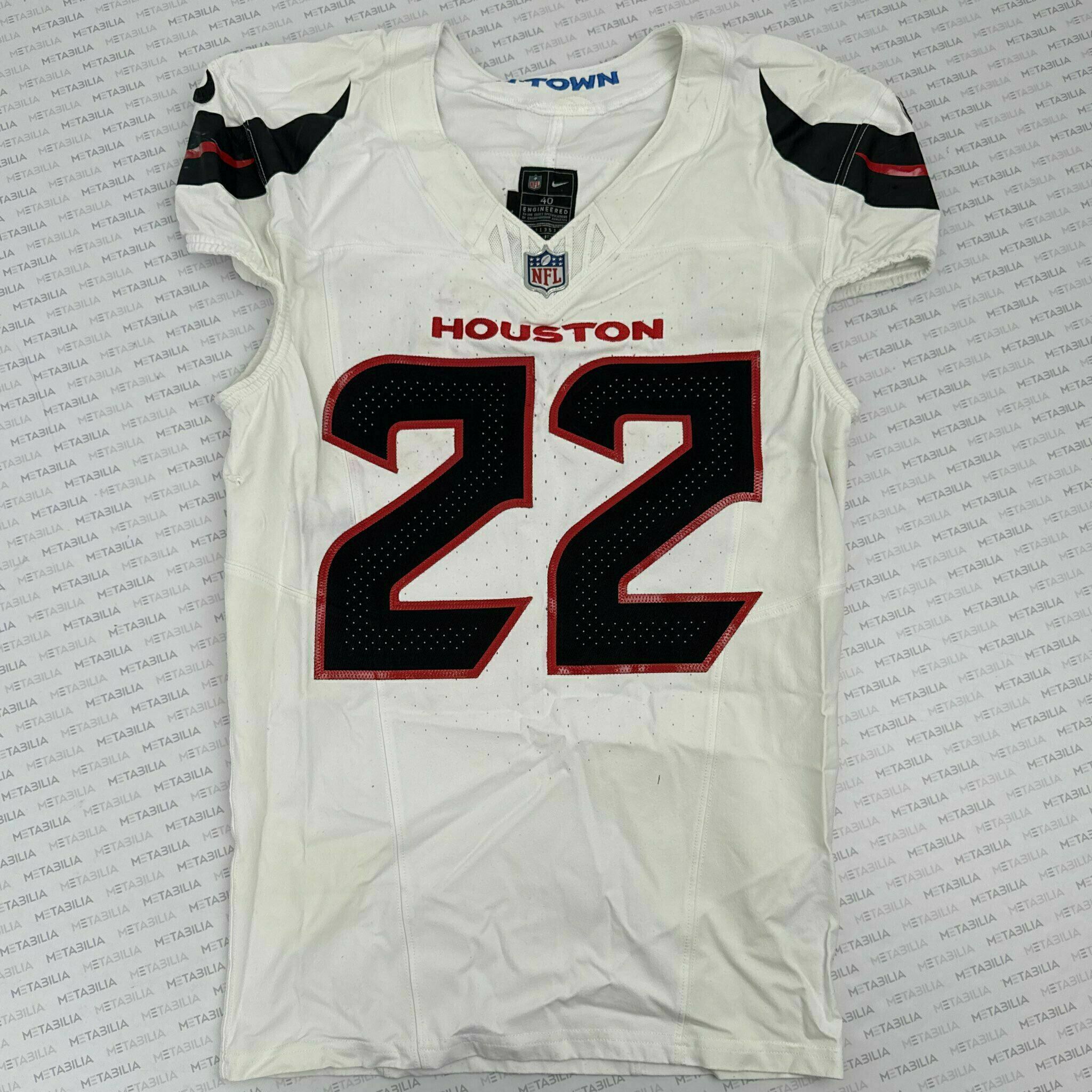 #22 Akers Game-Issued White Jersey