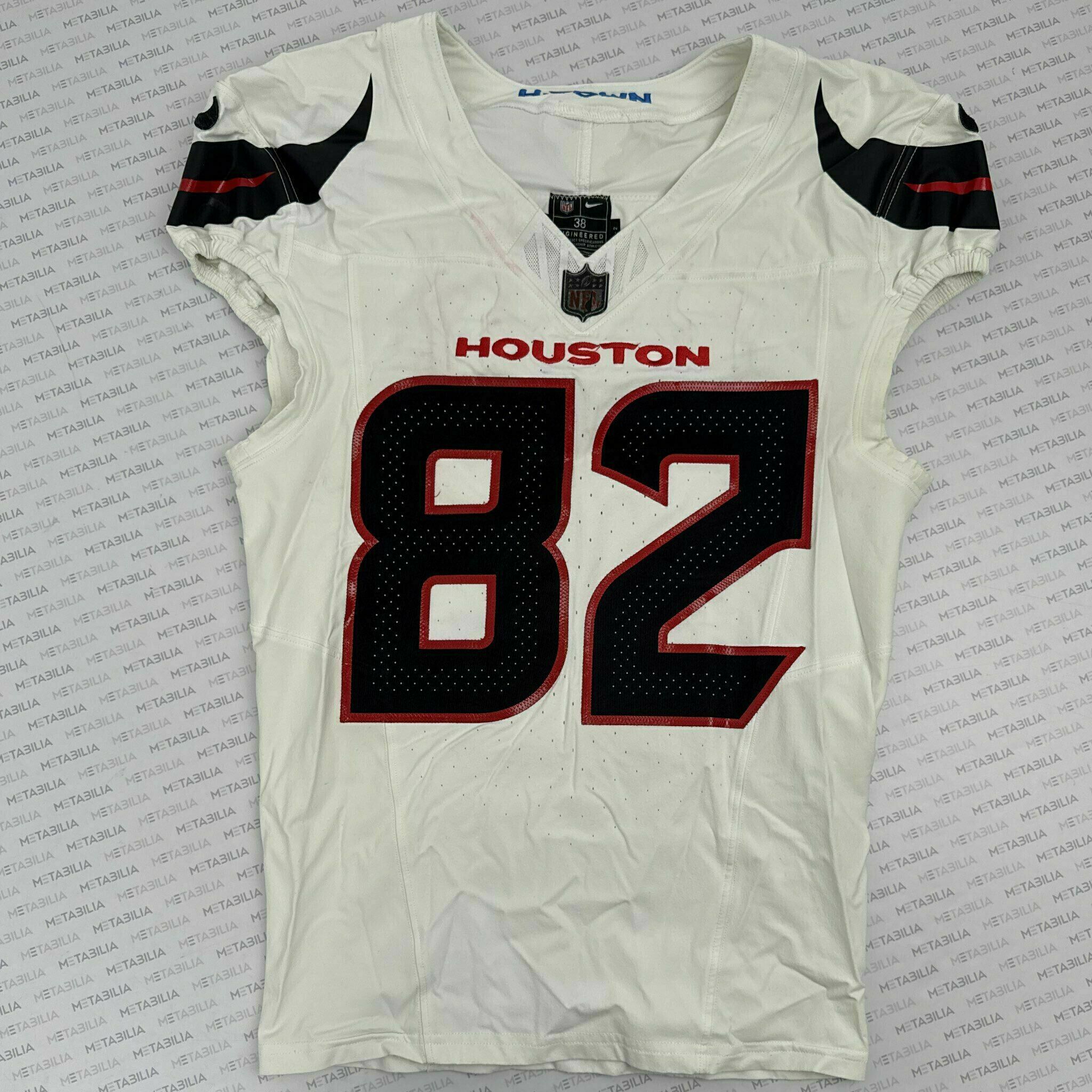 #82 Sims Game-Issued White Jersey