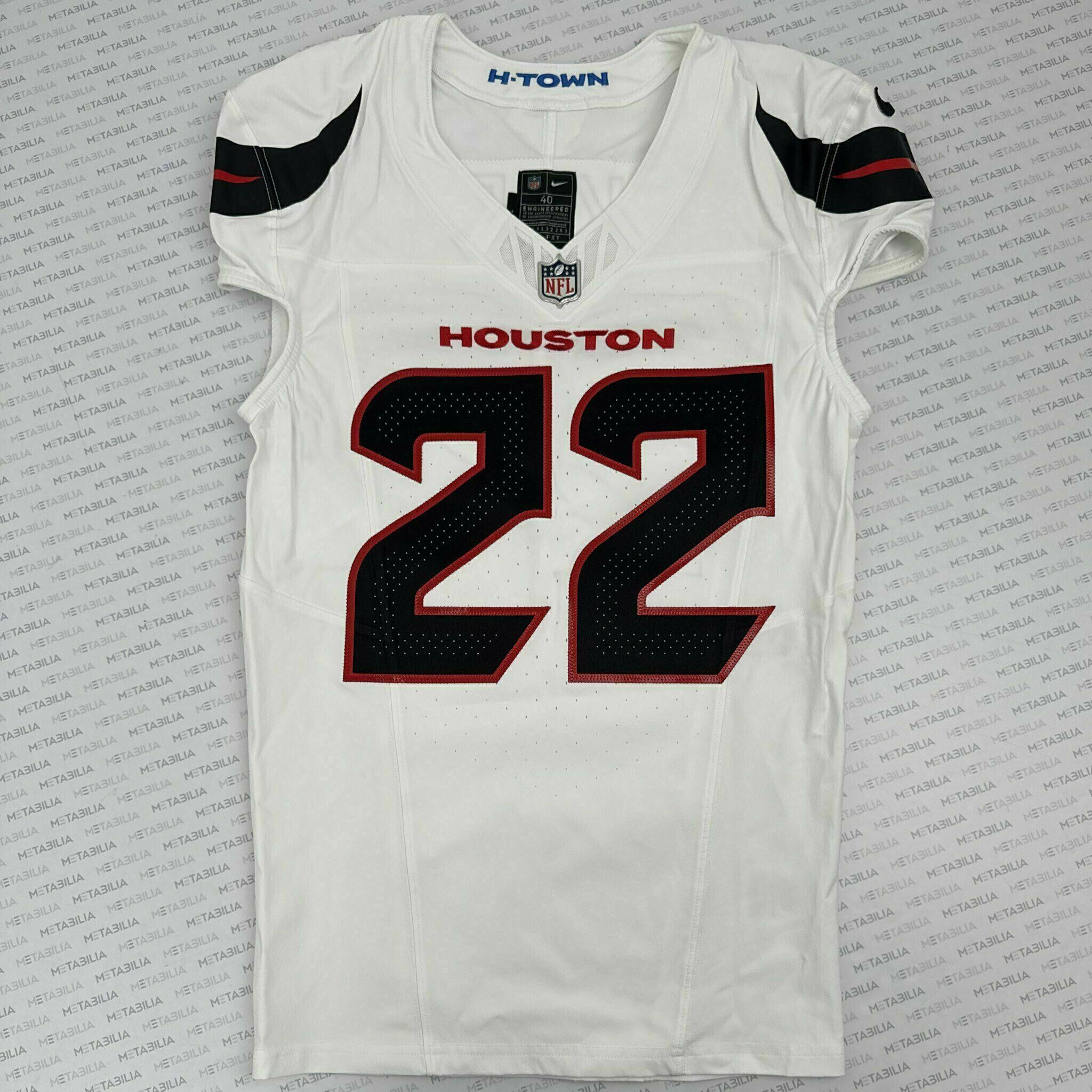 #22 Akers Game-Issued White Jersey