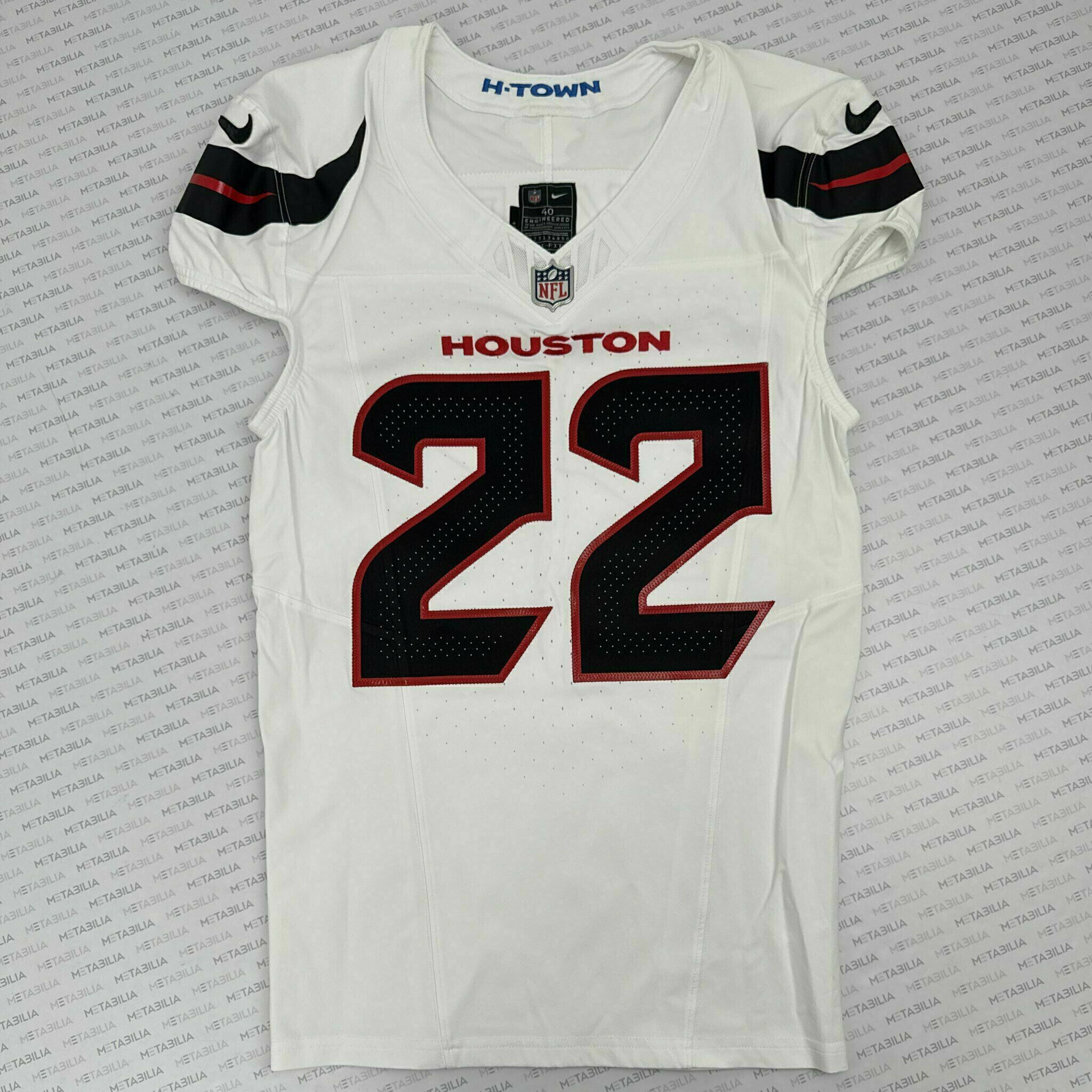 #22 Akers Game-Issued White Jersey