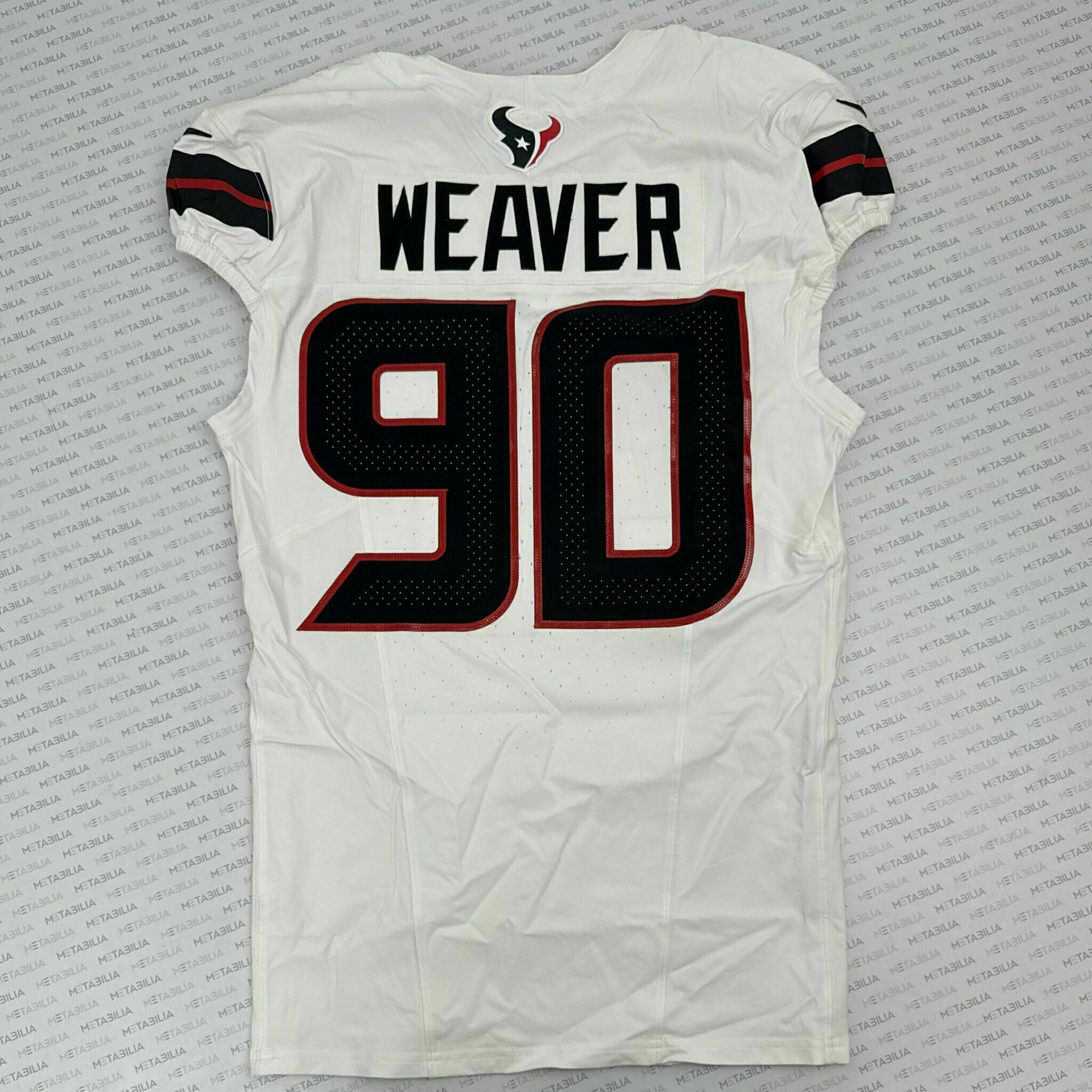 #90 Weaver Game-Issued White Jersey