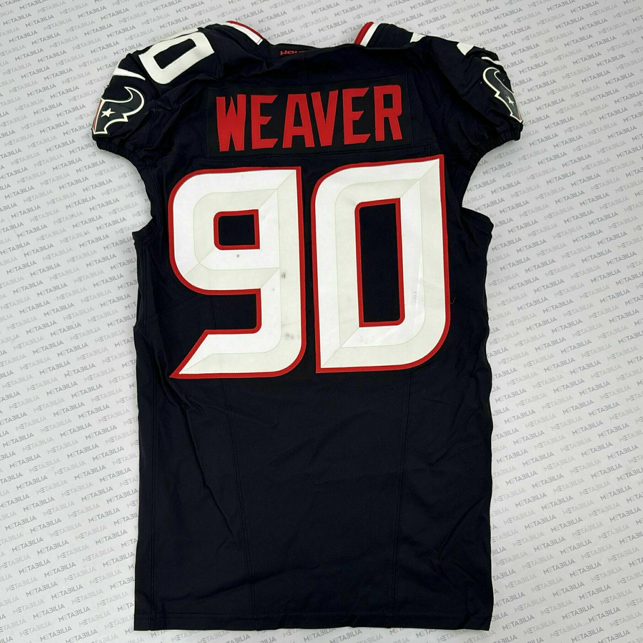 #90 Weaver Game-Issued Blue Jersey