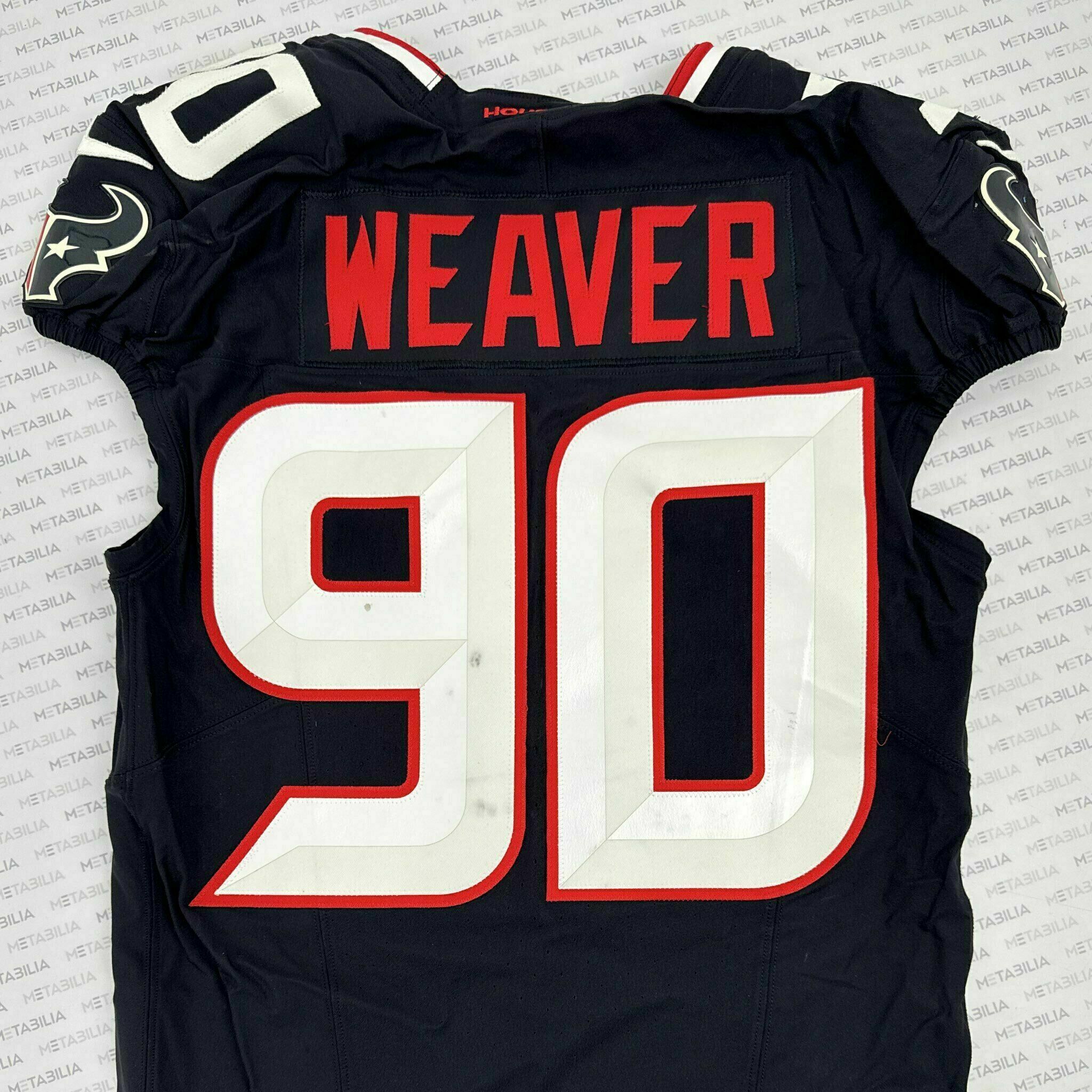 #90 Weaver Game-Issued Blue Jersey