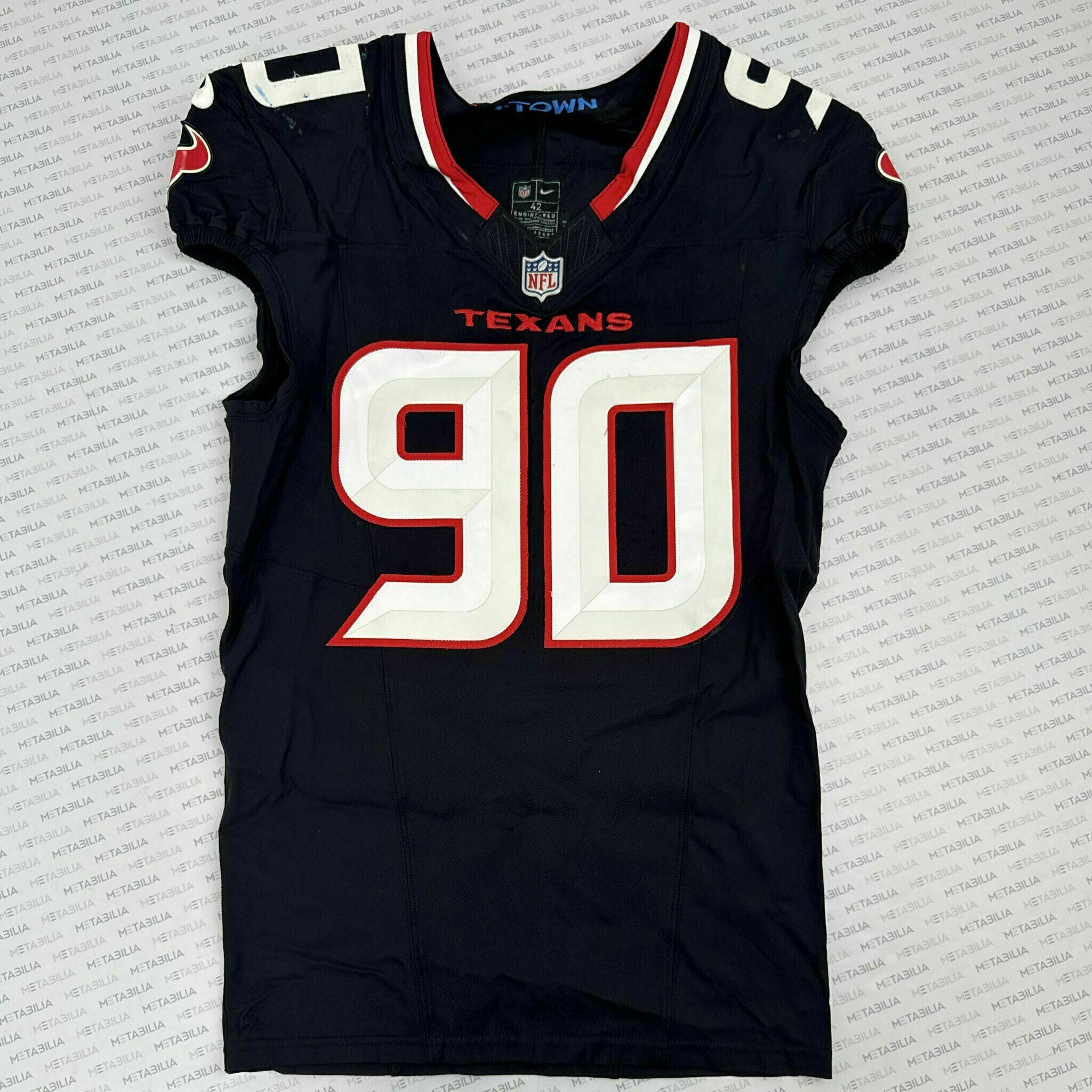 #90 Weaver Game-Issued Blue Jersey