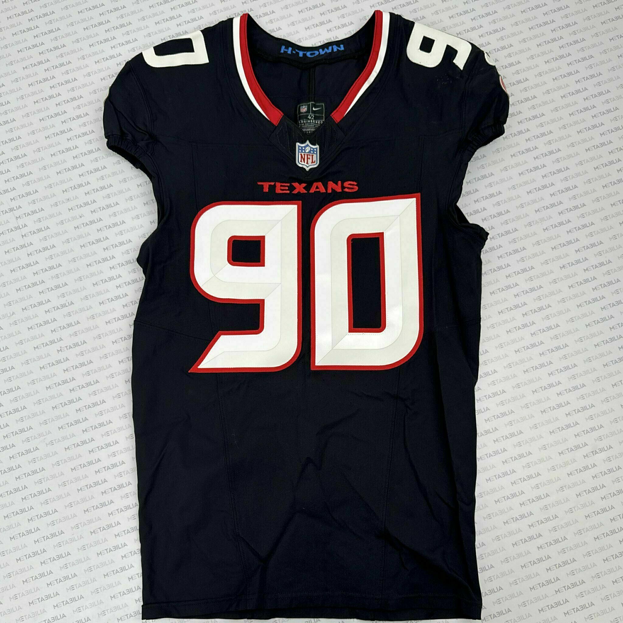 #90 Weaver Game-Issued Blue Jersey